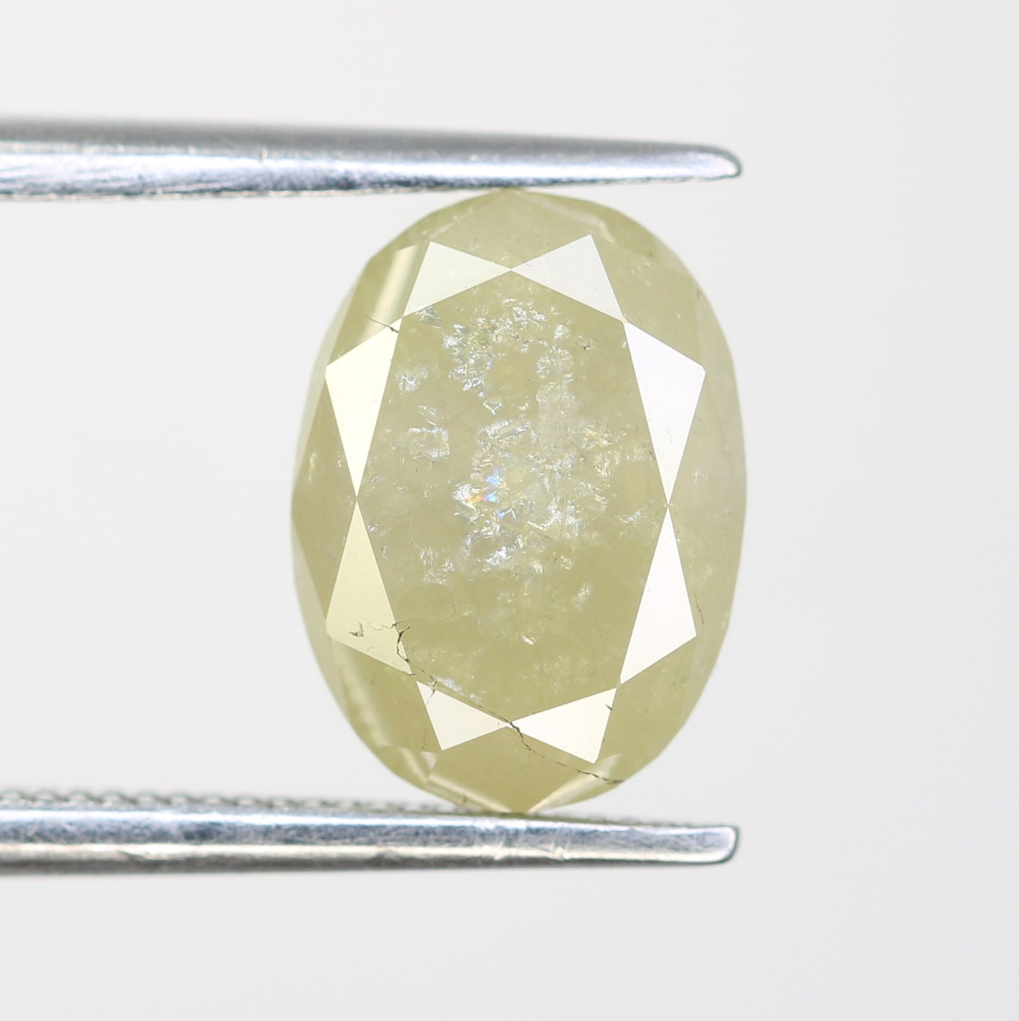 3.18 Carat Oval Shape Rustic Grey Natural Diamond For Wedding Ring - JayKrishna Diamond