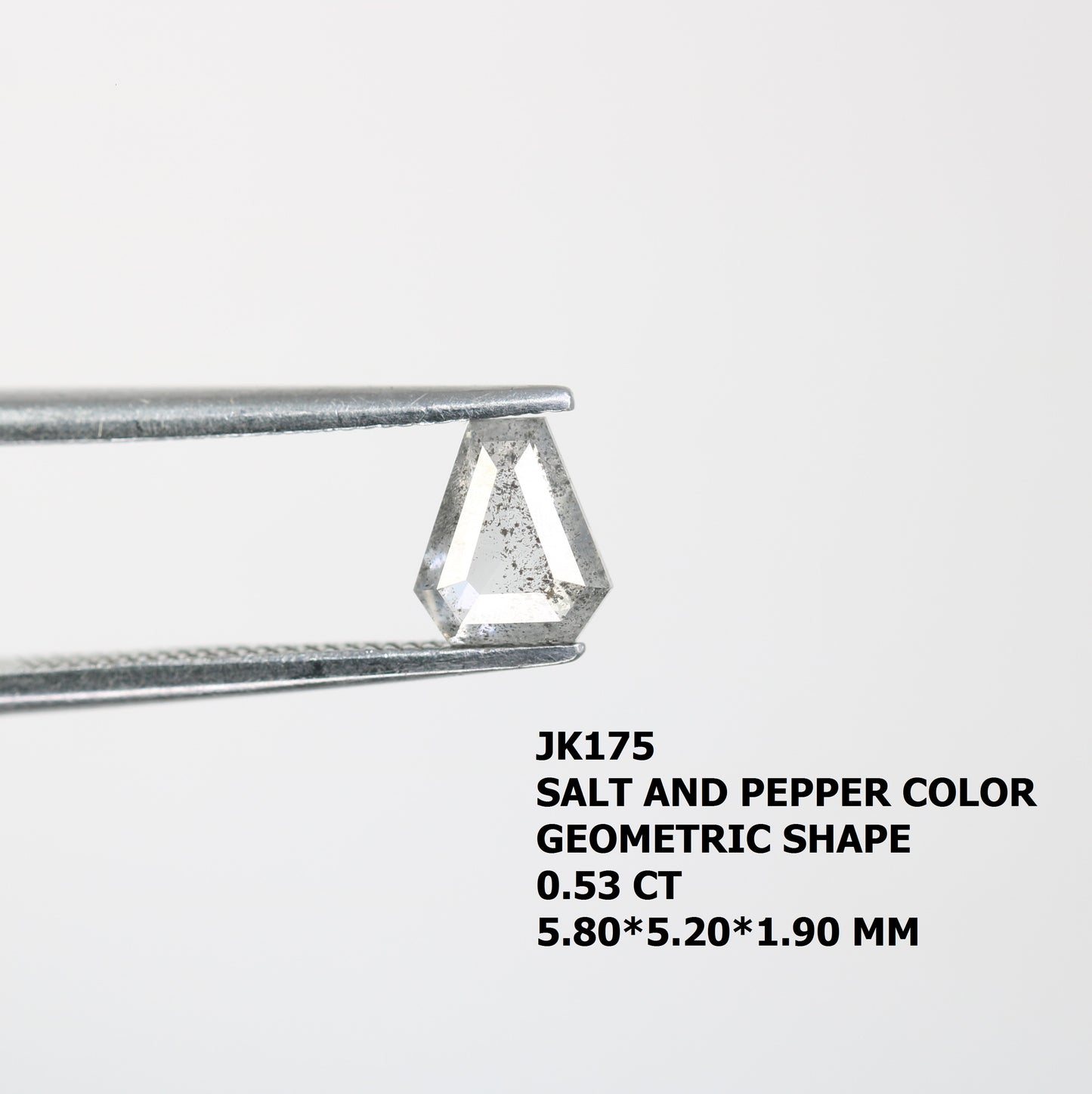 0.53 CT Geometric Shape Salt And Pepper Loose Diamond For Engagement Ring - JayKrishna Diamond
