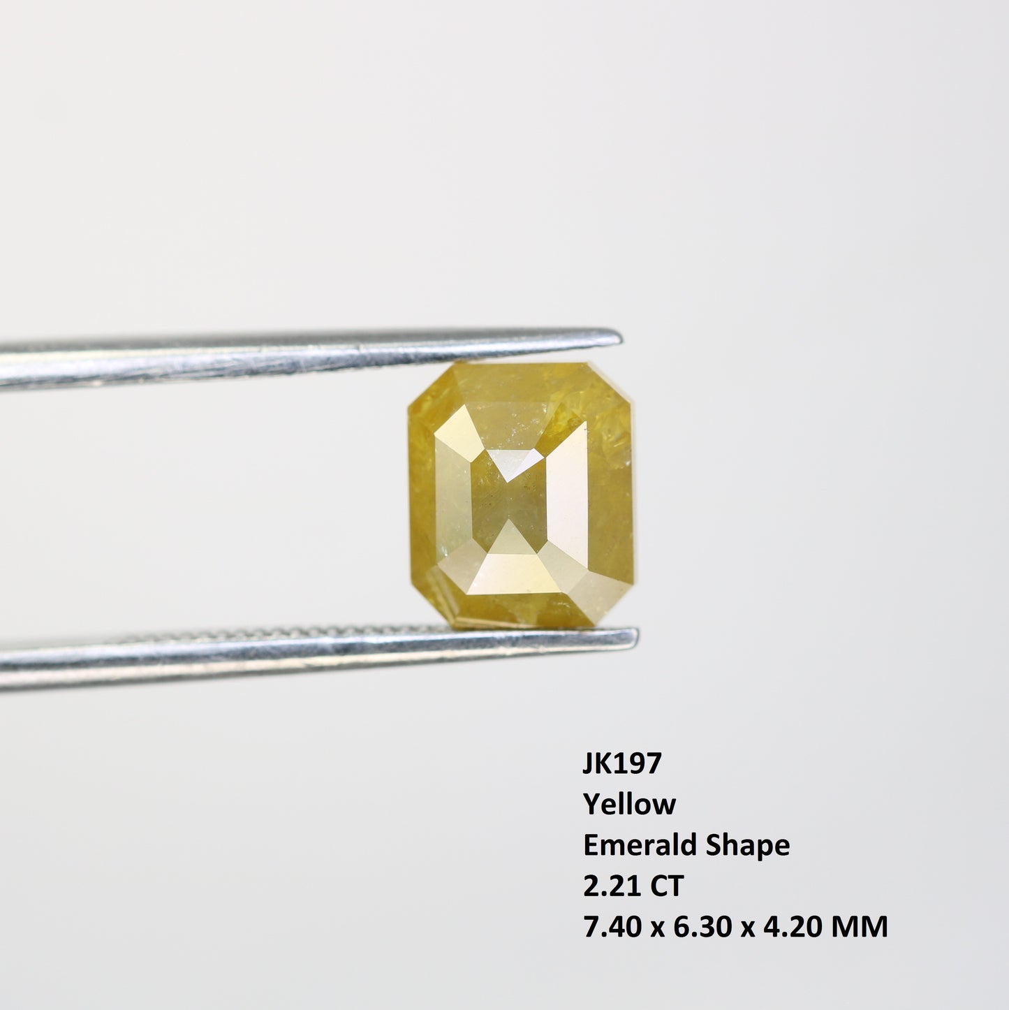 Emerald Shaped Diamond Ring 2.21 Carat Natural Loose Yellow Diamond - JayKrishna Diamond