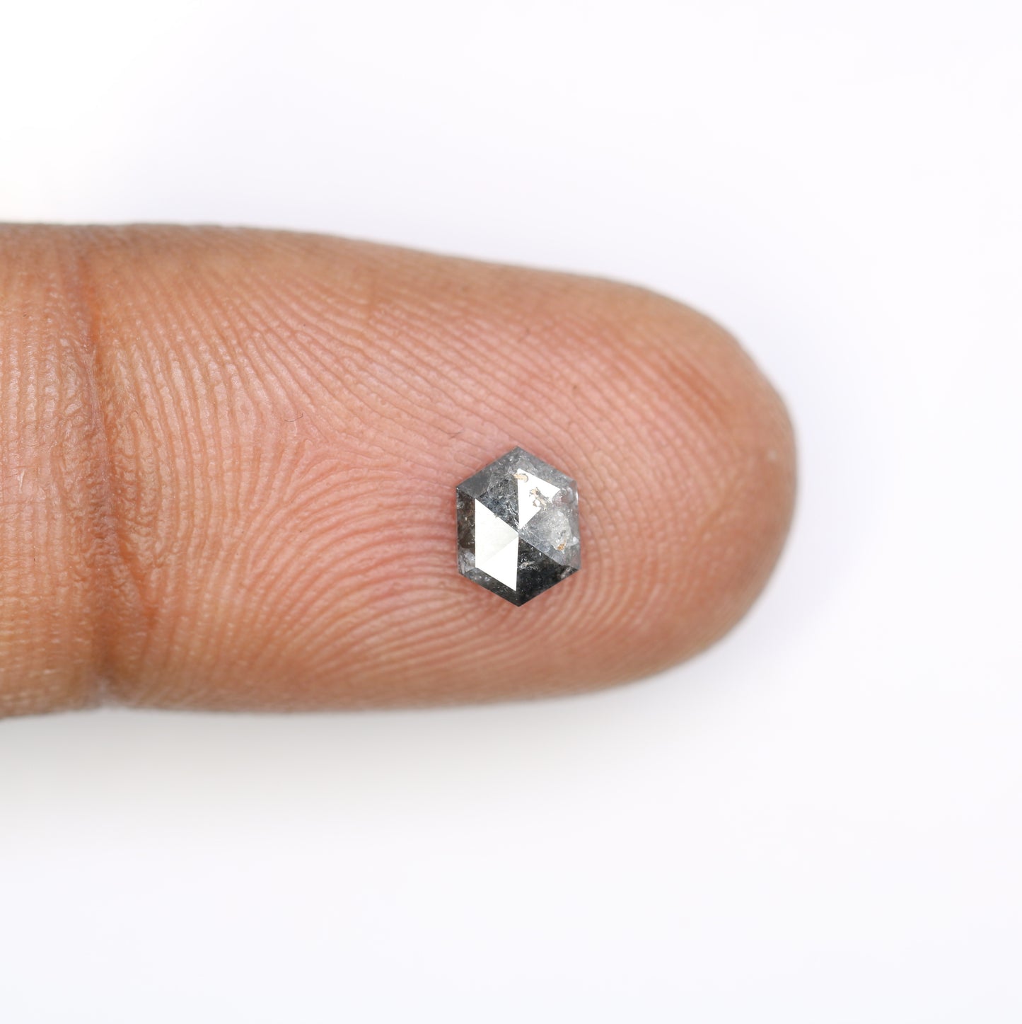 0.53 CT Elongated Hexagon Shape Salt And Pepper Diamond For Engagement Ring - JayKrishna Diamond