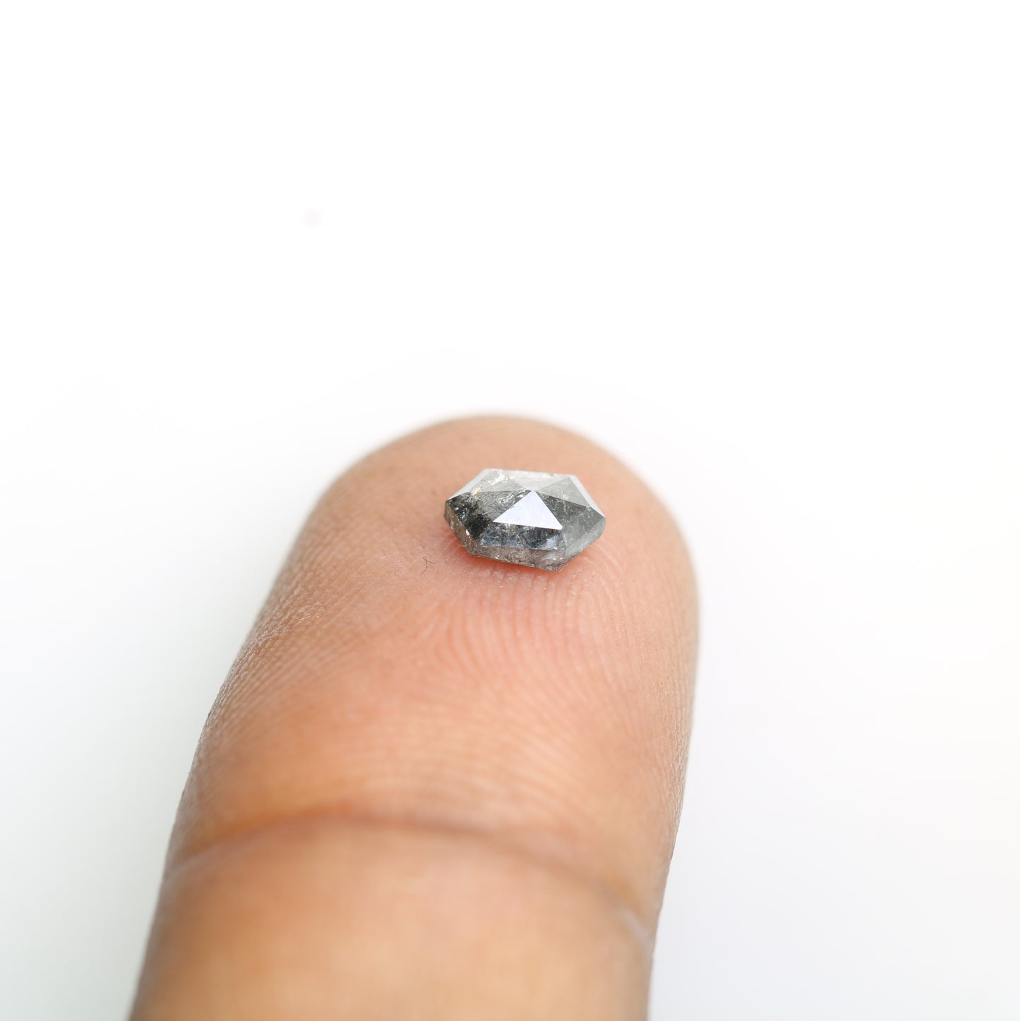 0.53 CT Elongated Hexagon Shape Salt And Pepper Diamond For Engagement Ring - JayKrishna Diamond