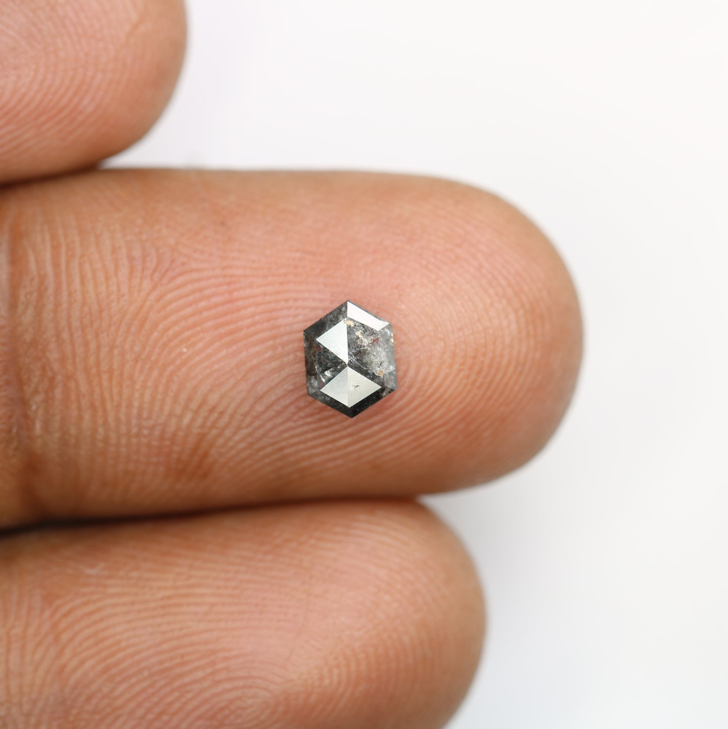 0.53 CT Elongated Hexagon Shape Salt And Pepper Diamond For Engagement Ring - JayKrishna Diamond