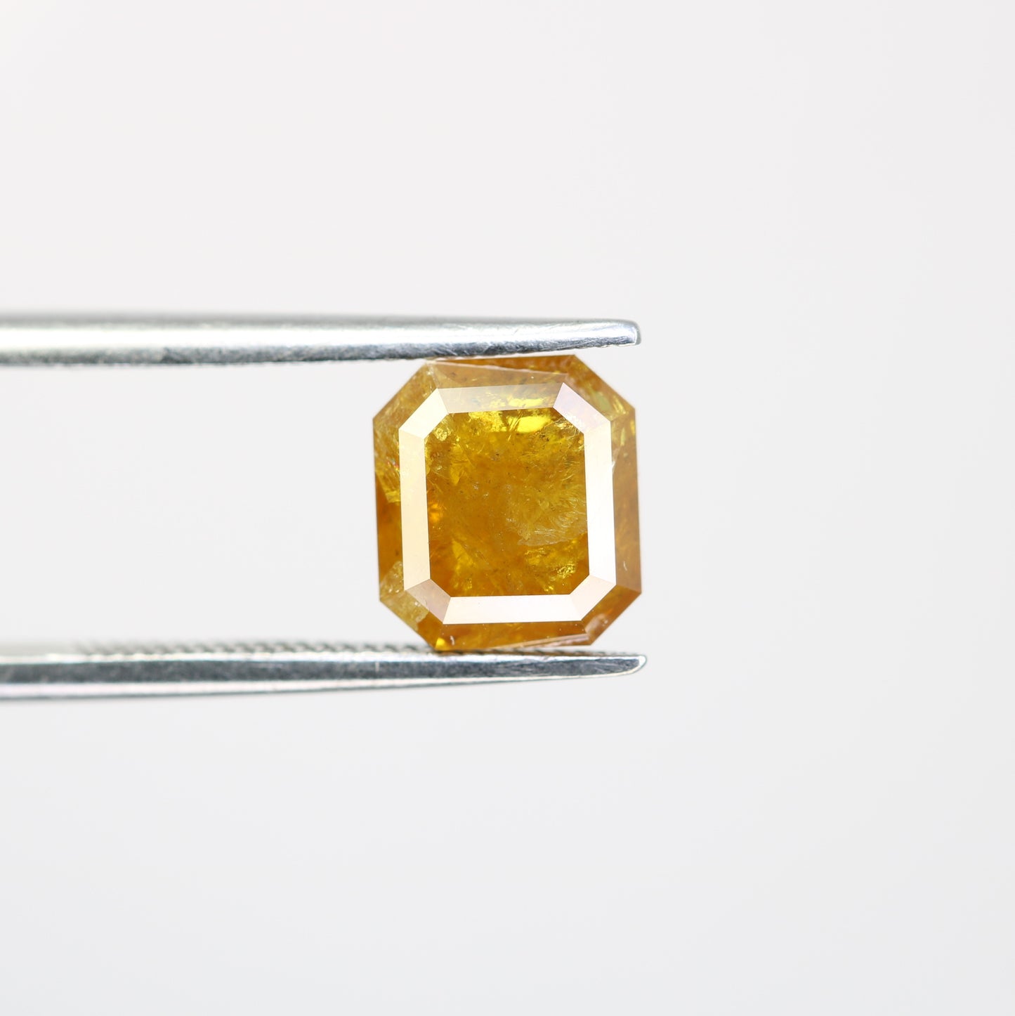 2.61 Carat Natural Loose Emerald Shape Yellow Color Rustic Diamond - JayKrishna Diamond