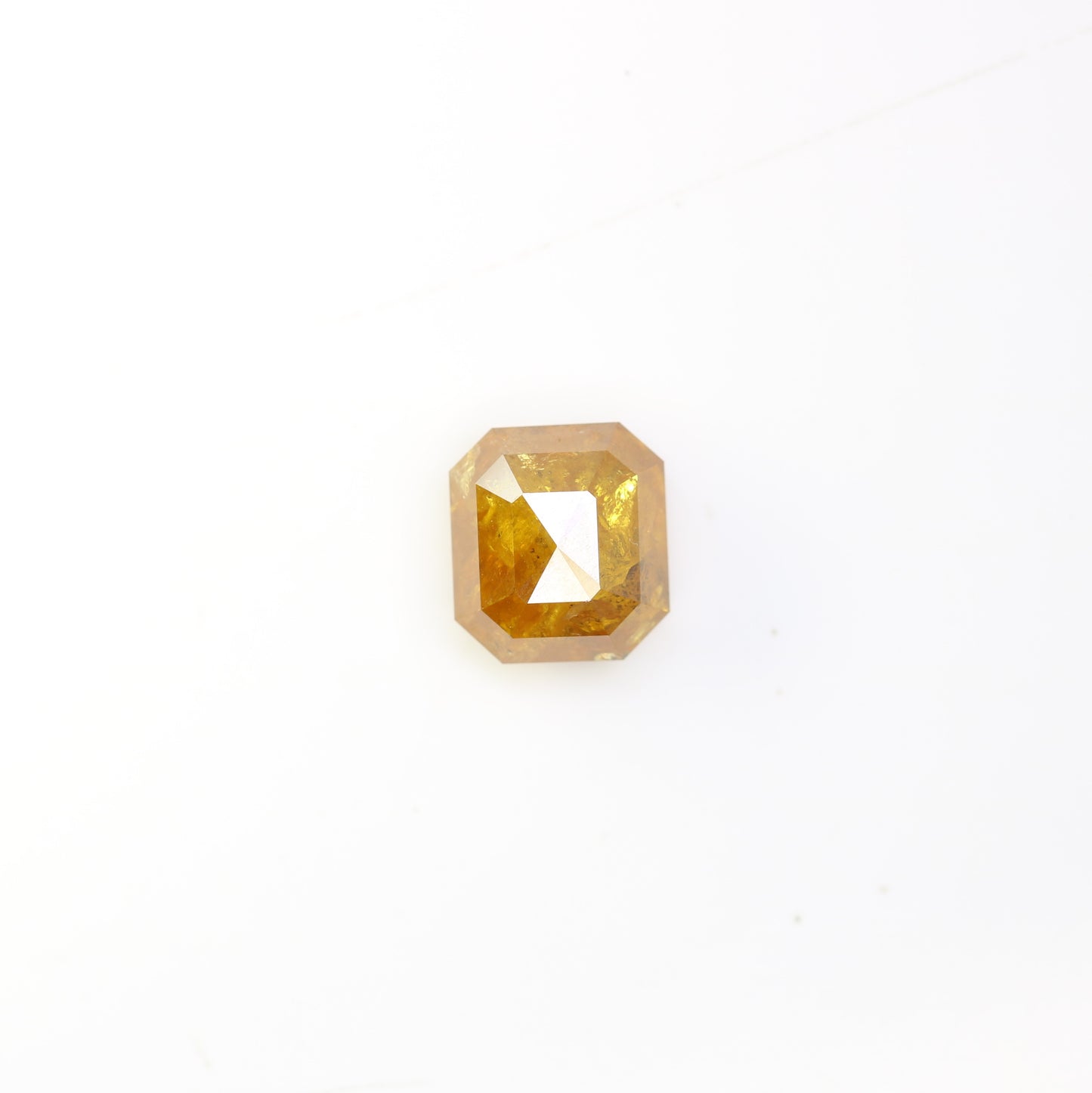 2.61 Carat Natural Loose Emerald Shape Yellow Color Rustic Diamond - JayKrishna Diamond