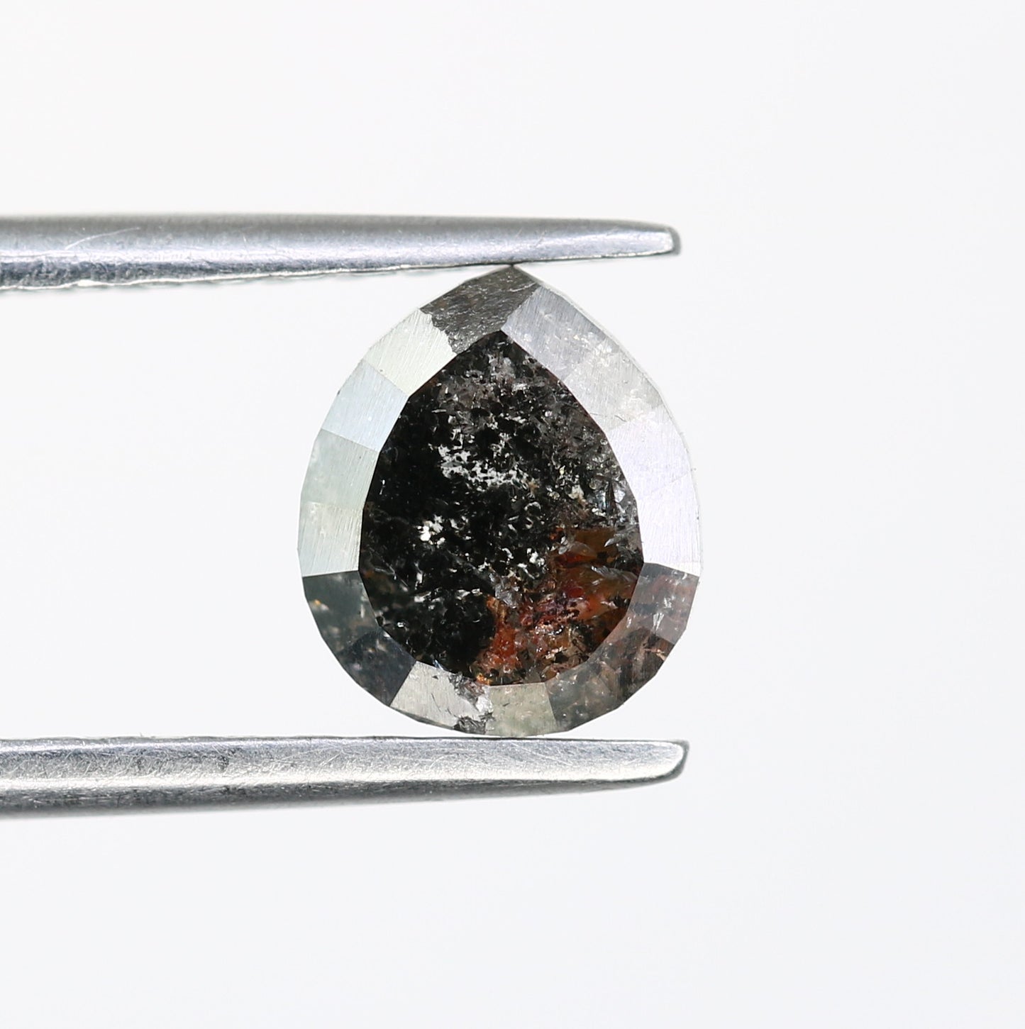 1.28 CT Pear Shape Salt And Pepper Diamond For Engagement Ring - JayKrishna Diamond
