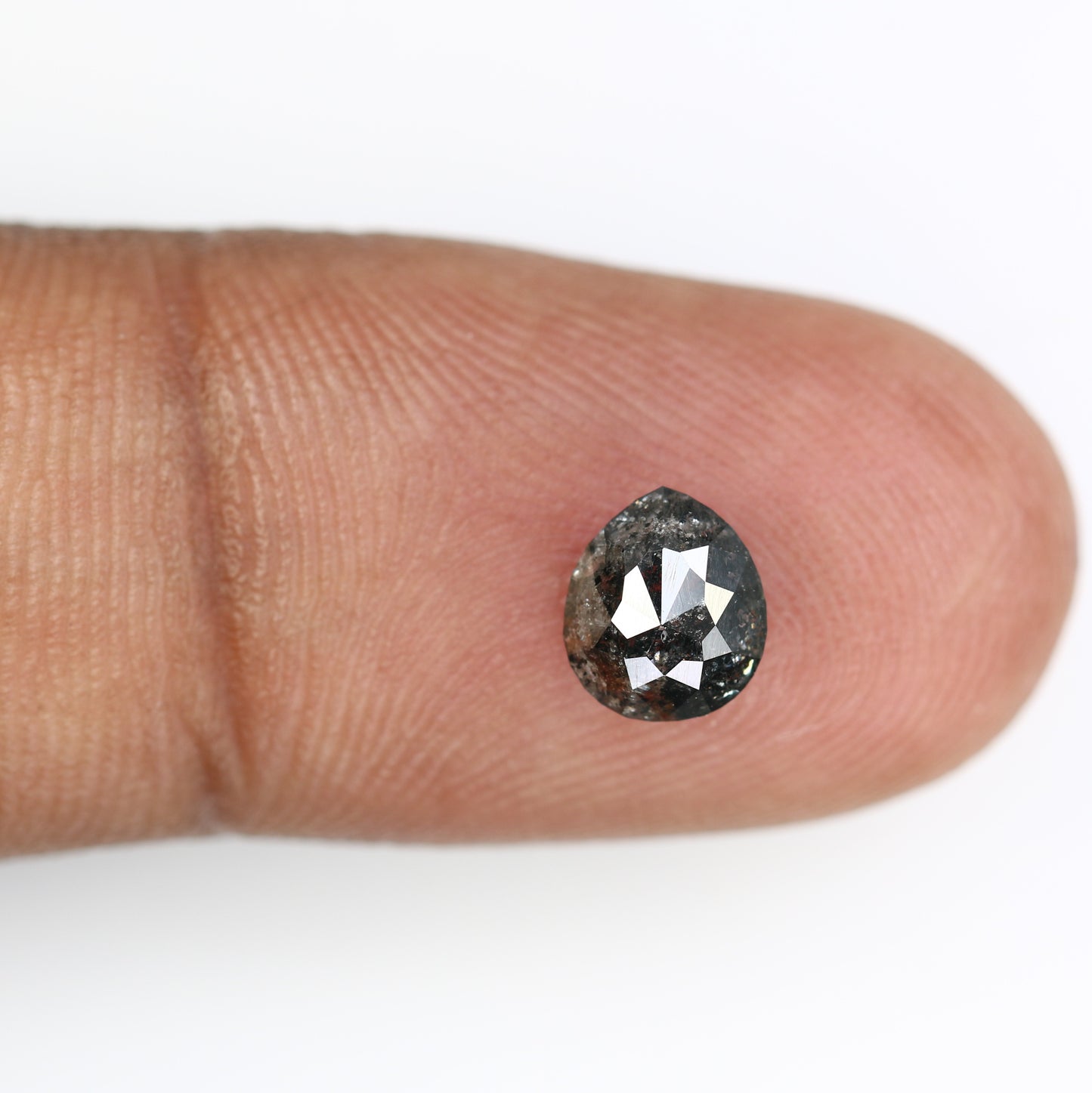 1.28 CT Pear Shape Salt And Pepper Diamond For Engagement Ring - JayKrishna Diamond