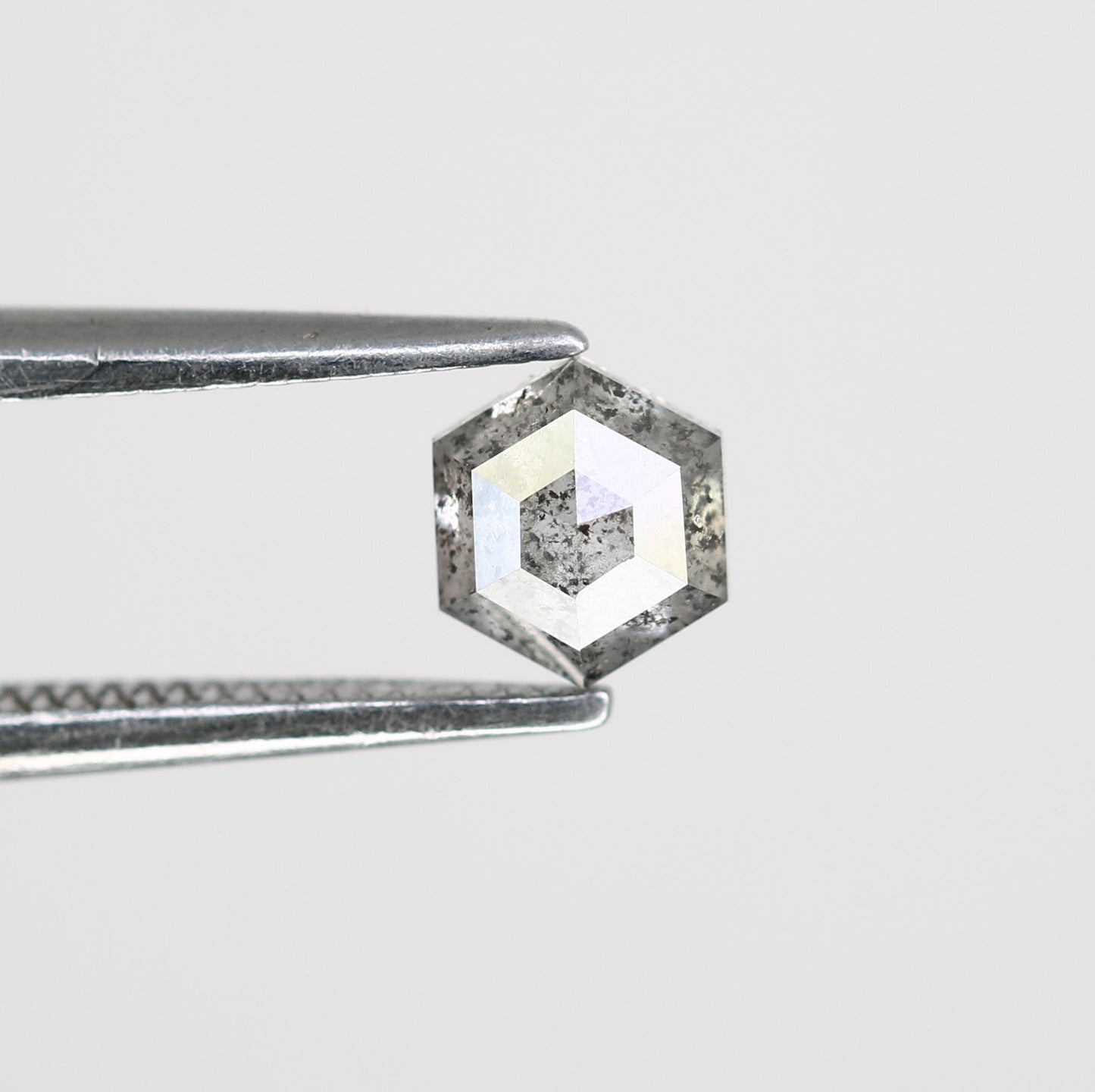 0.51 CT Hexagon Shape 5.00 MM Salt And Pepper Diamond For Wedding Ring - JayKrishna Diamond