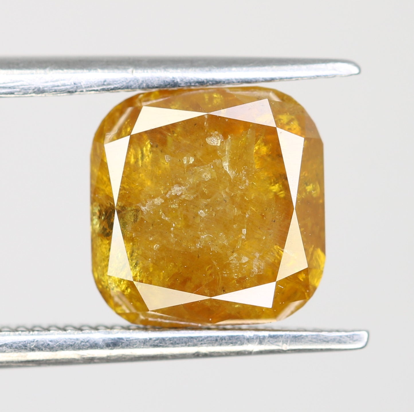 2.93 Carat Natural Loose Cushion Shape Yellow Rustic Diamond For Wedding Ring - JayKrishna Diamond