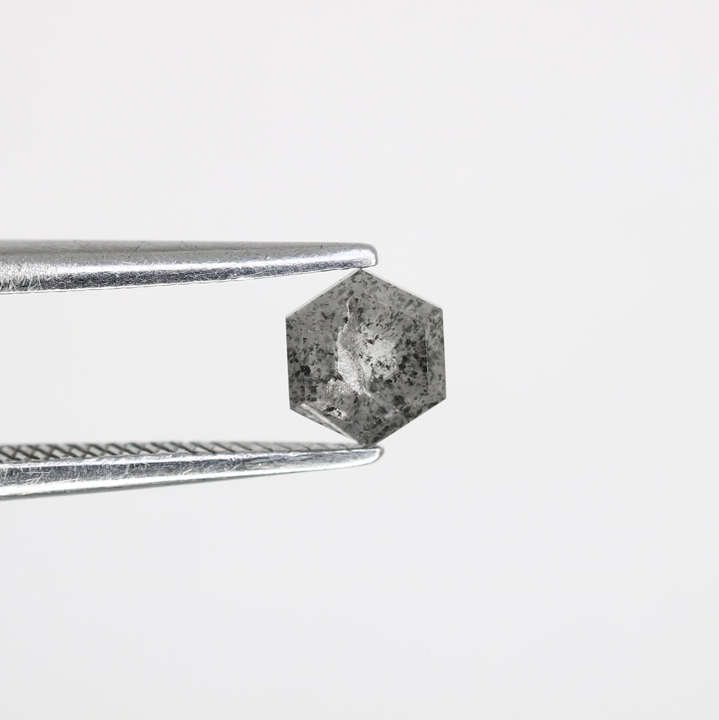 0.51 CT Hexagon Shape 5.00 MM Salt And Pepper Diamond For Wedding Ring - JayKrishna Diamond