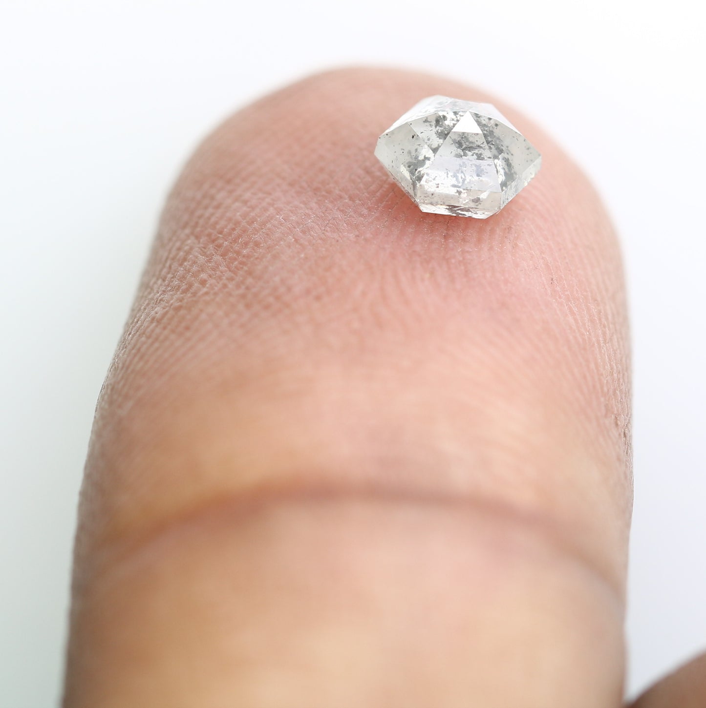 0.66 CT Hexagon Shape 5.40 MM Salt and Pepper Diamond for Engagement Ring - Unique Gemstone for Custom Bridal Jewelry Designs - JayKrishna Diamond