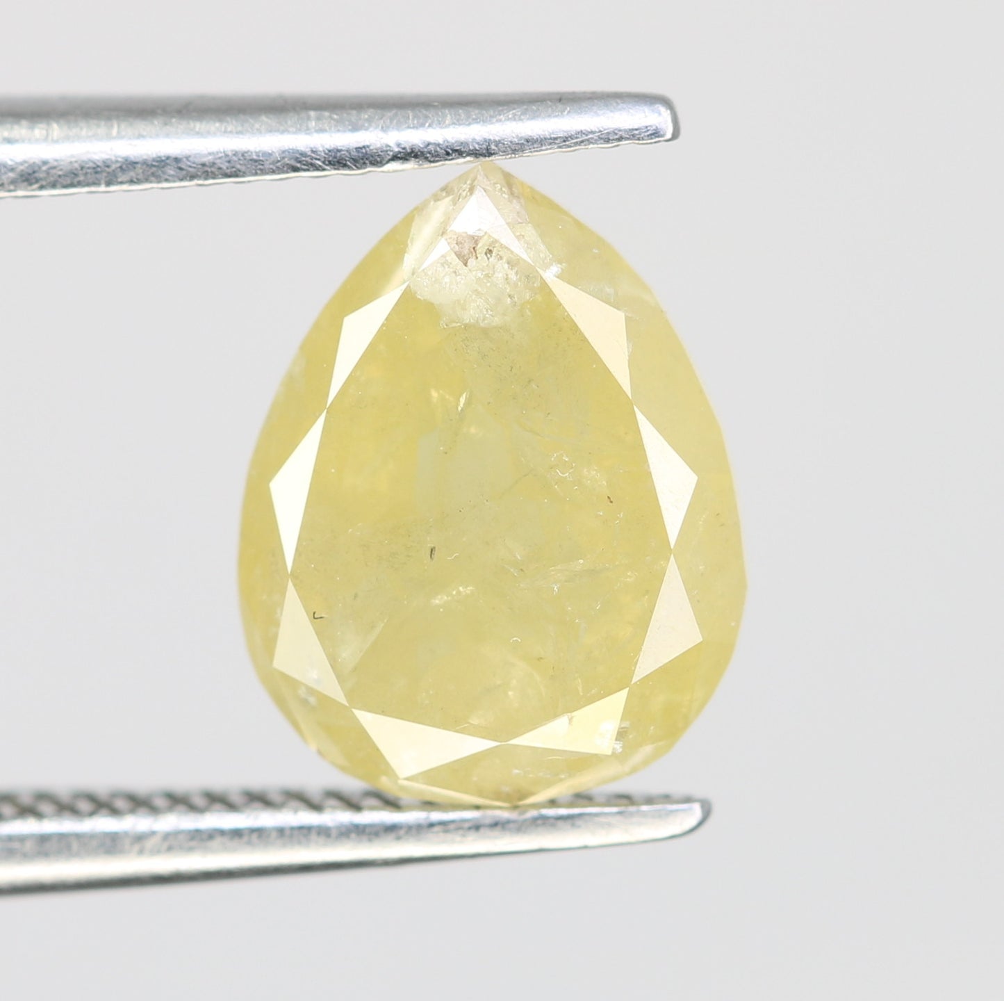 1.92 Carat Pear Shape Loose Natural Light Green Rustic Diamond - JayKrishna Diamond