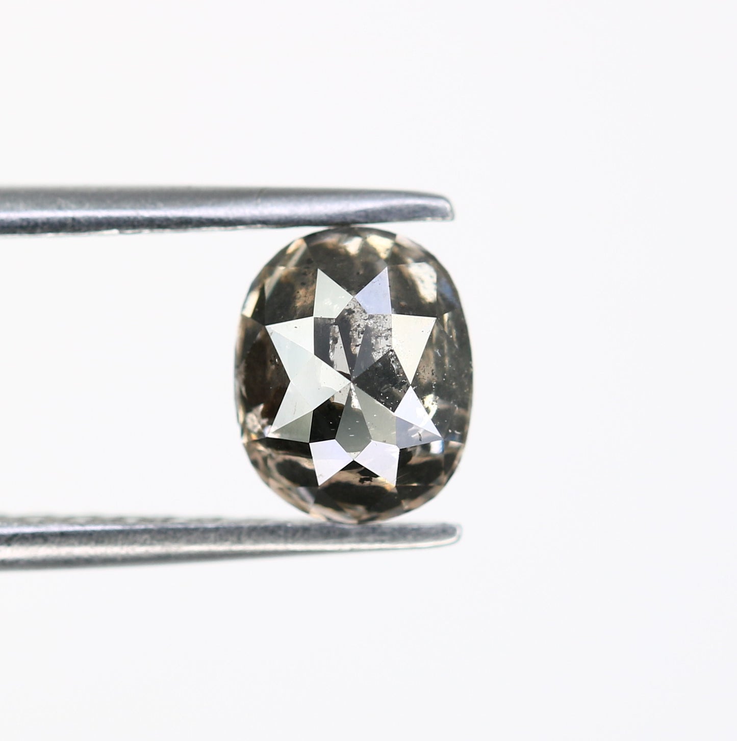 1.06 CT Oval Cut Salt And Pepper Diamond For Engagement Ring - JayKrishna Diamond