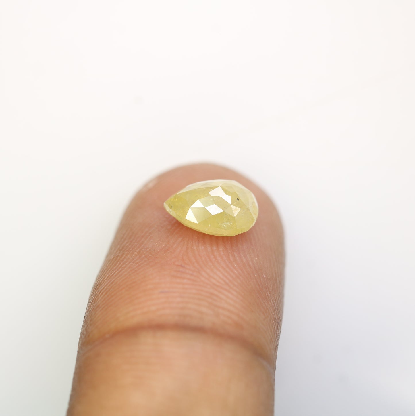 1.92 Carat Pear Shape Loose Natural Light Green Rustic Diamond - JayKrishna Diamond