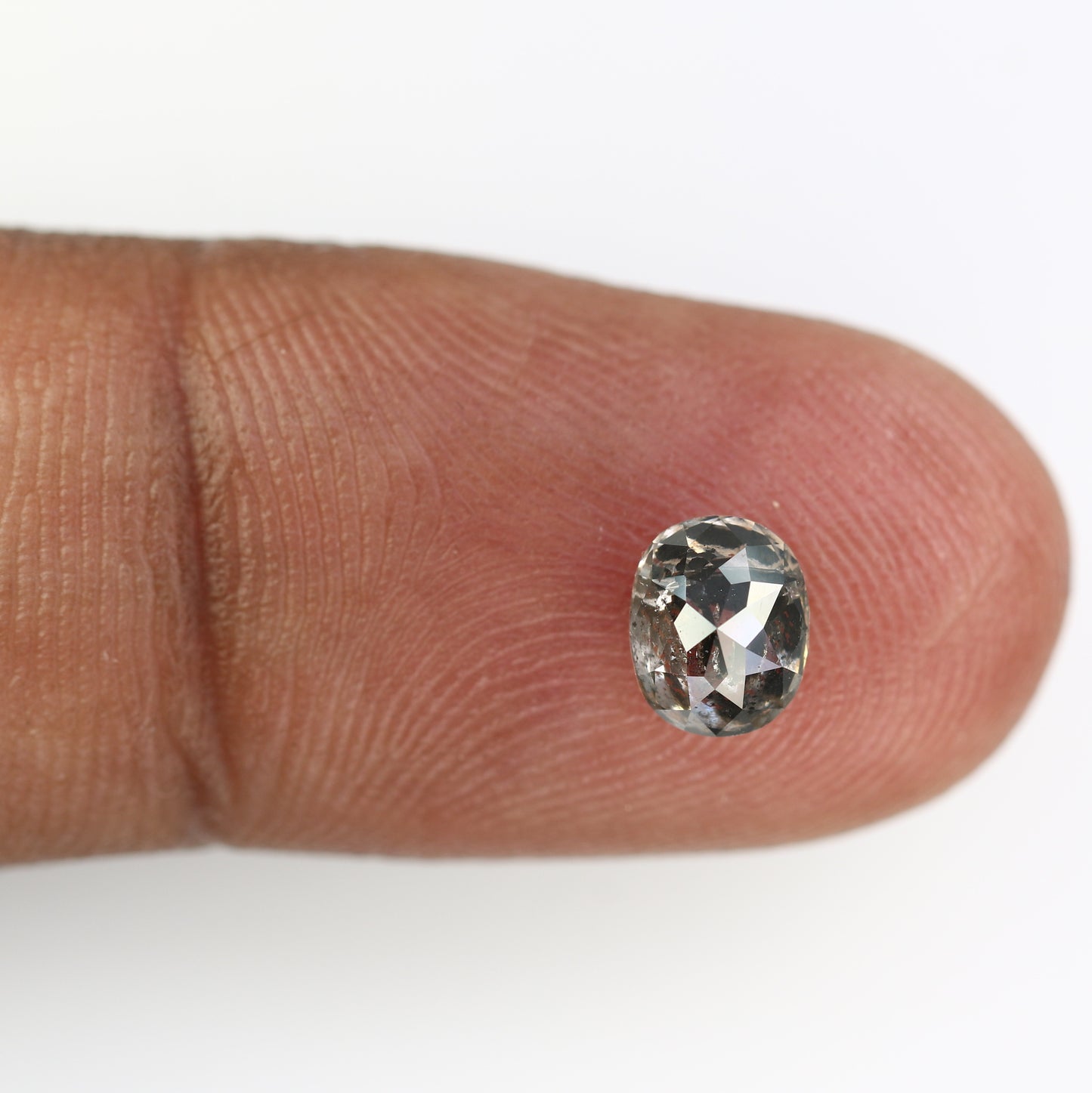 1.06 CT Oval Cut Salt And Pepper Diamond For Engagement Ring - JayKrishna Diamond