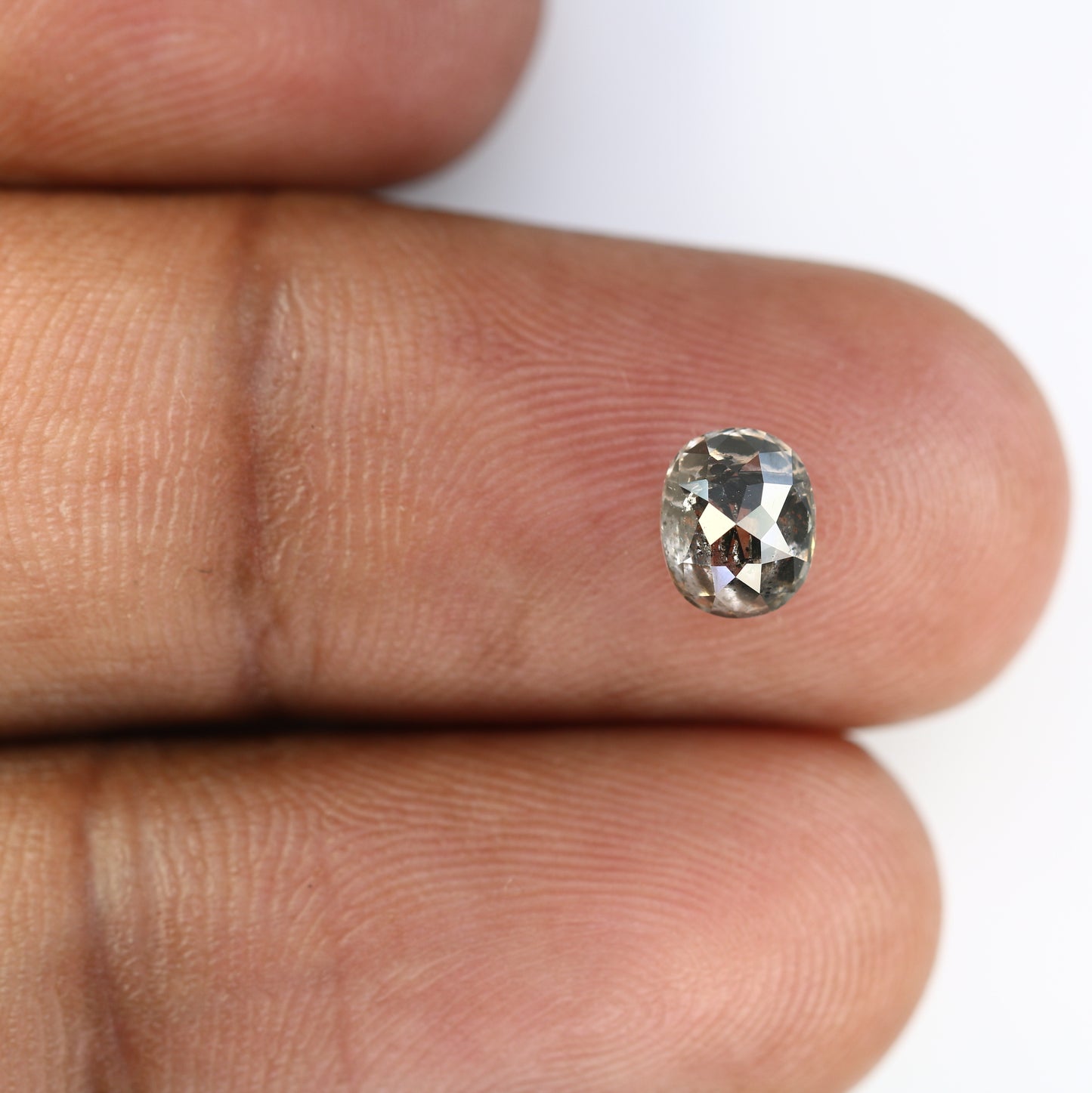 1.06 CT Oval Cut Salt And Pepper Diamond For Engagement Ring - JayKrishna Diamond