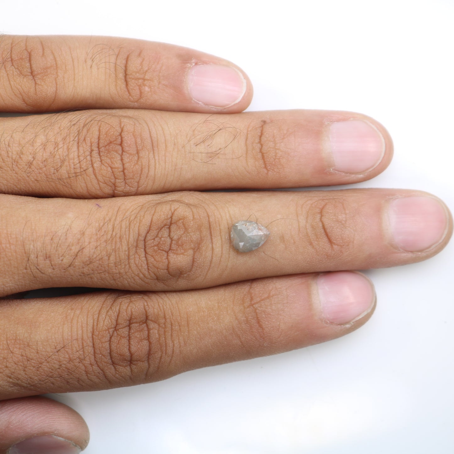 1.57 Carat Natural Loose Grey Pear Shaped Diamond For Wedding Ring - JayKrishna Diamond
