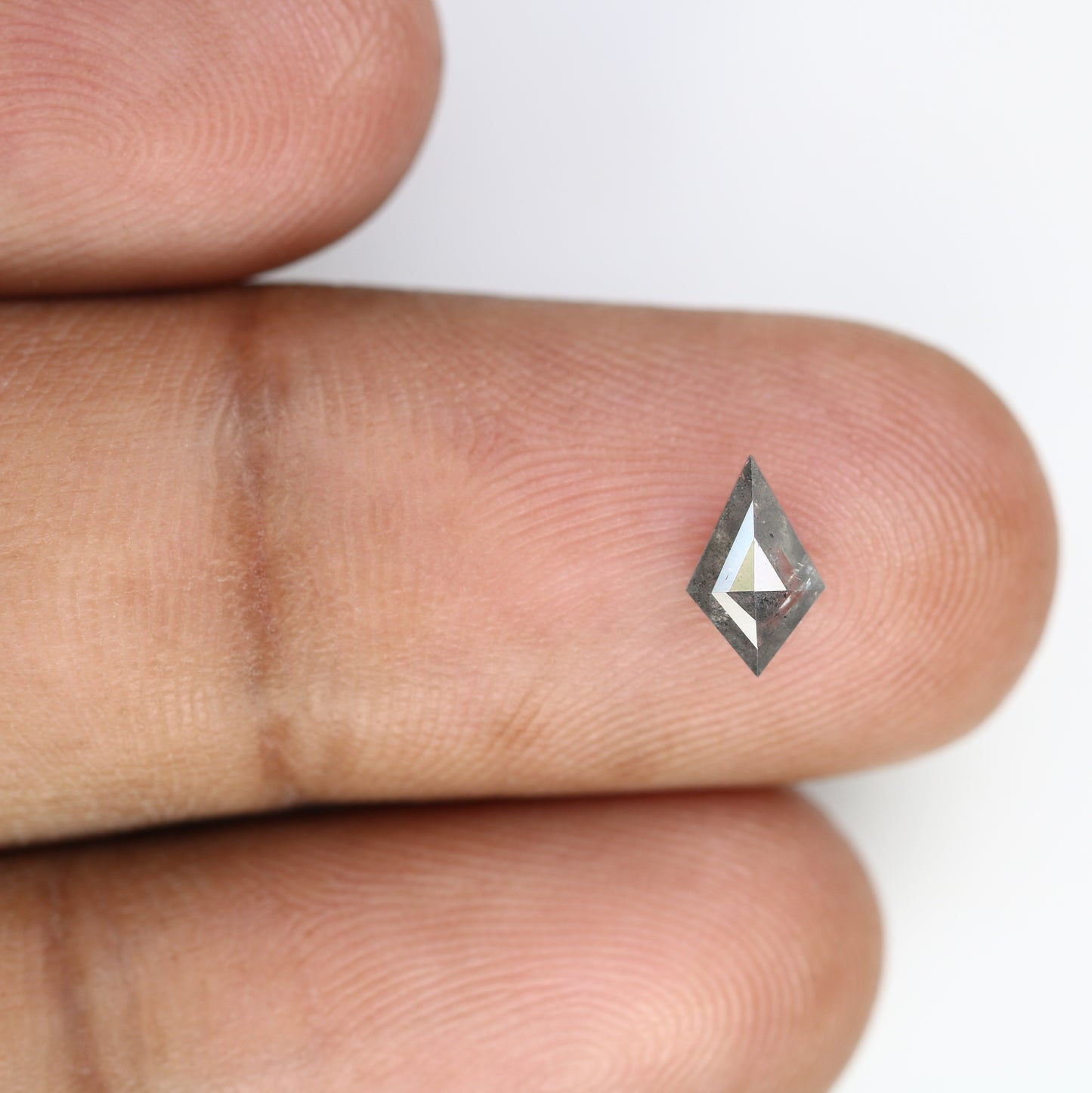0.48 CT 7.80 MM Kite Cut Salt And Pepper Natural Diamond For Engagement Ring - JayKrishna Diamond
