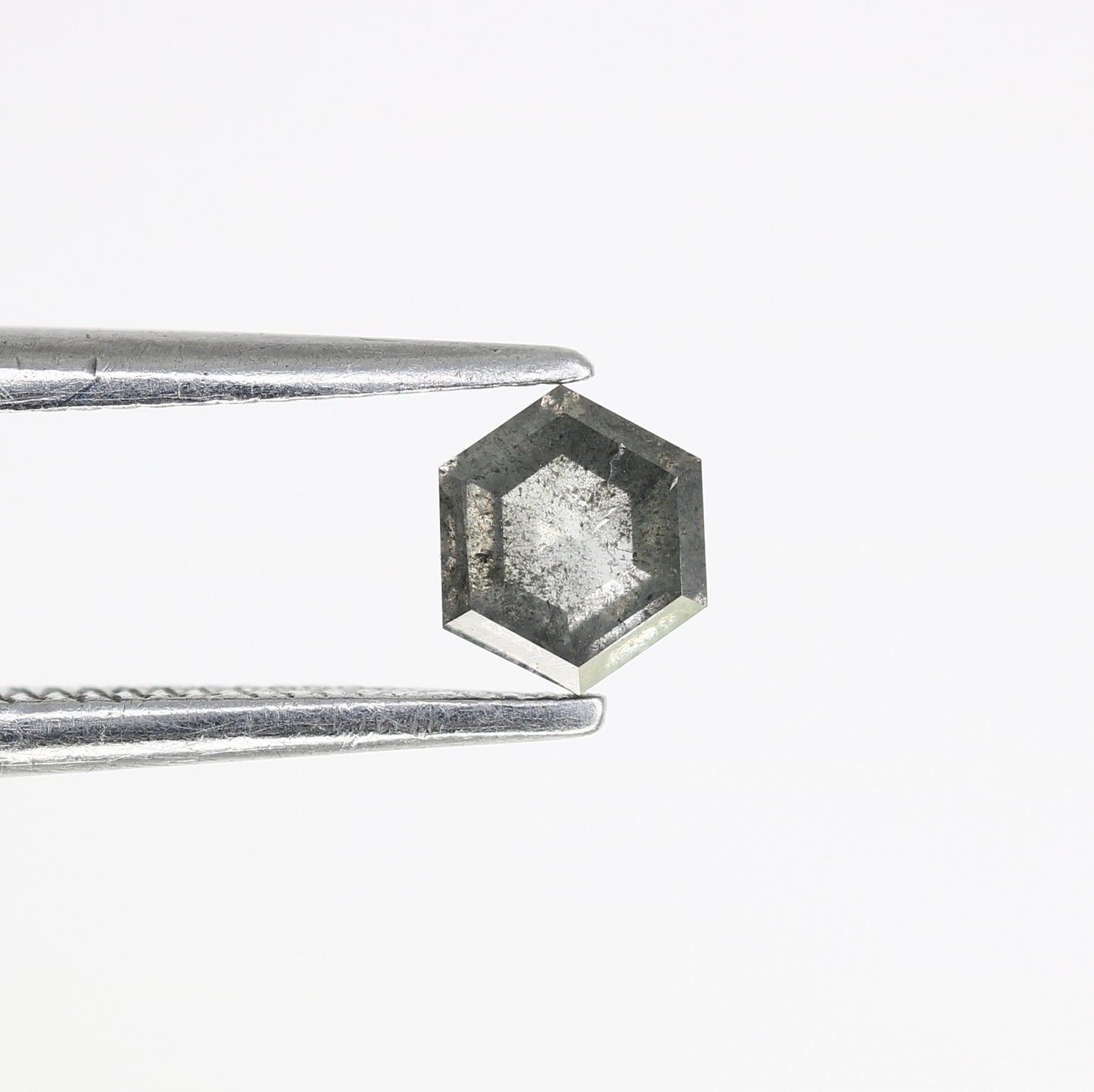0.33 CT Hexagon Cut Salt and Pepper 4.60 MM Diamond – Perfect for Engagement Rings | Unique Salt and Pepper Hexagon Diamond - JayKrishna Diamond