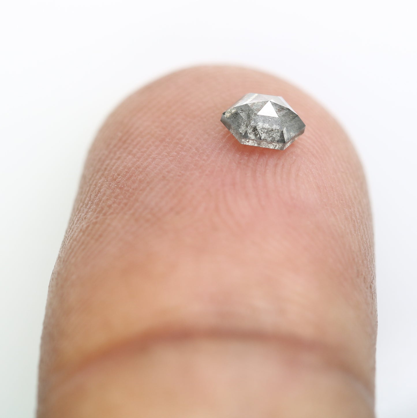 0.33 CT Hexagon Cut Salt and Pepper 4.60 MM Diamond – Perfect for Engagement Rings | Unique Salt and Pepper Hexagon Diamond - JayKrishna Diamond