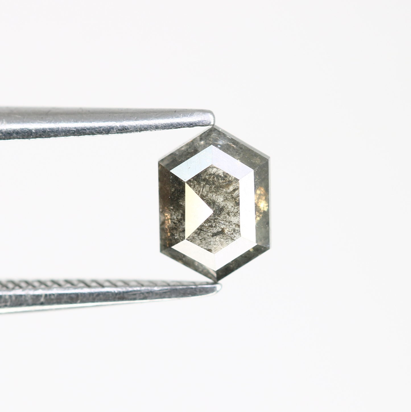 0.67 CT Elongated Hexagon Shape 6.40 MM Salt and Pepper Diamond for Engagement Ring - Unique Gemstone for Custom Bridal Jewelry Designs - JayKrishna Diamond