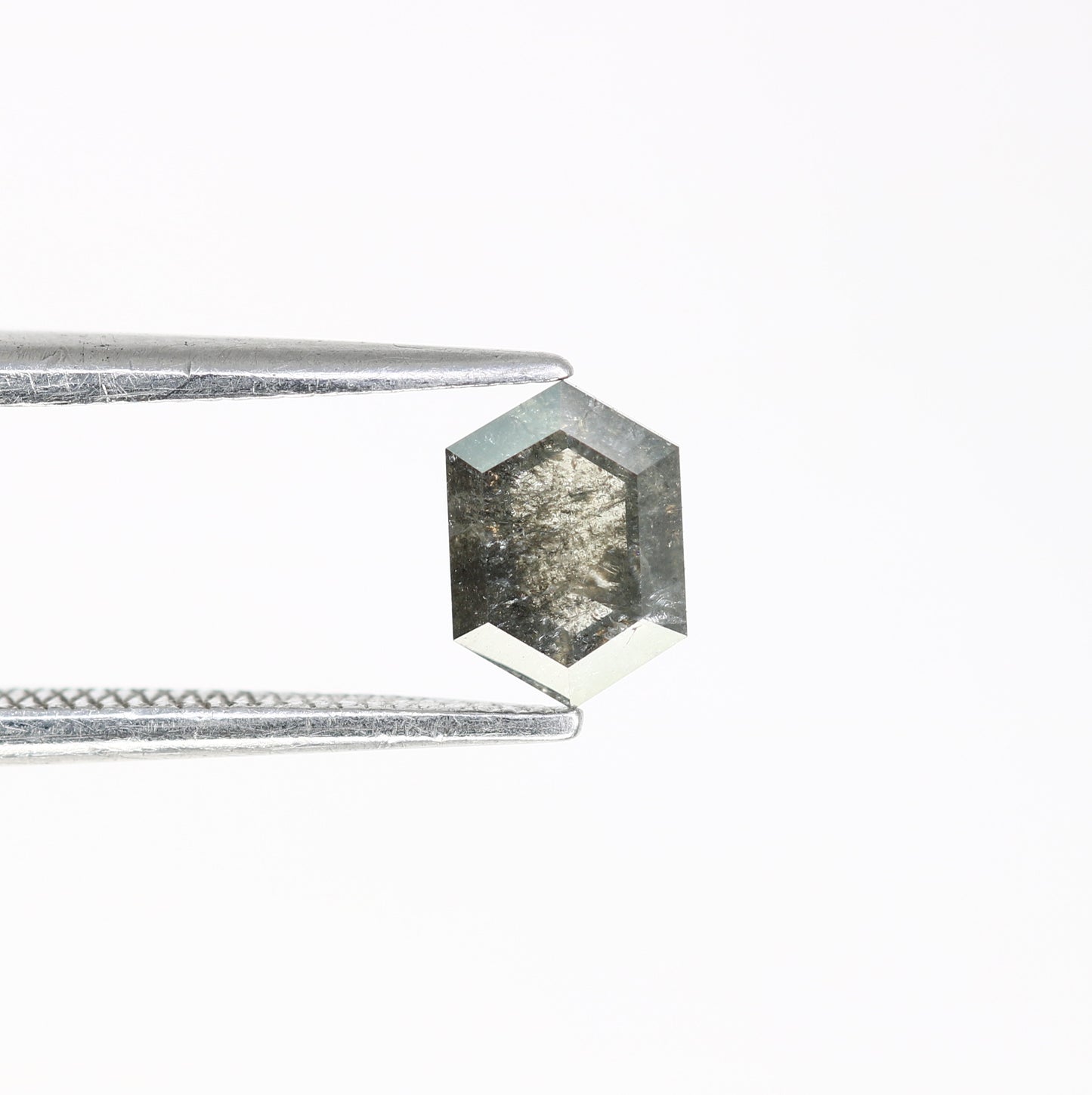 0.67 CT Elongated Hexagon Shape 6.40 MM Salt and Pepper Diamond for Engagement Ring - Unique Gemstone for Custom Bridal Jewelry Designs - JayKrishna Diamond