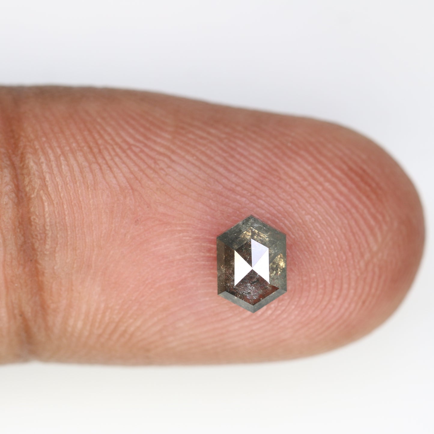 0.67 CT Elongated Hexagon Shape 6.40 MM Salt and Pepper Diamond for Engagement Ring - Unique Gemstone for Custom Bridal Jewelry Designs - JayKrishna Diamond