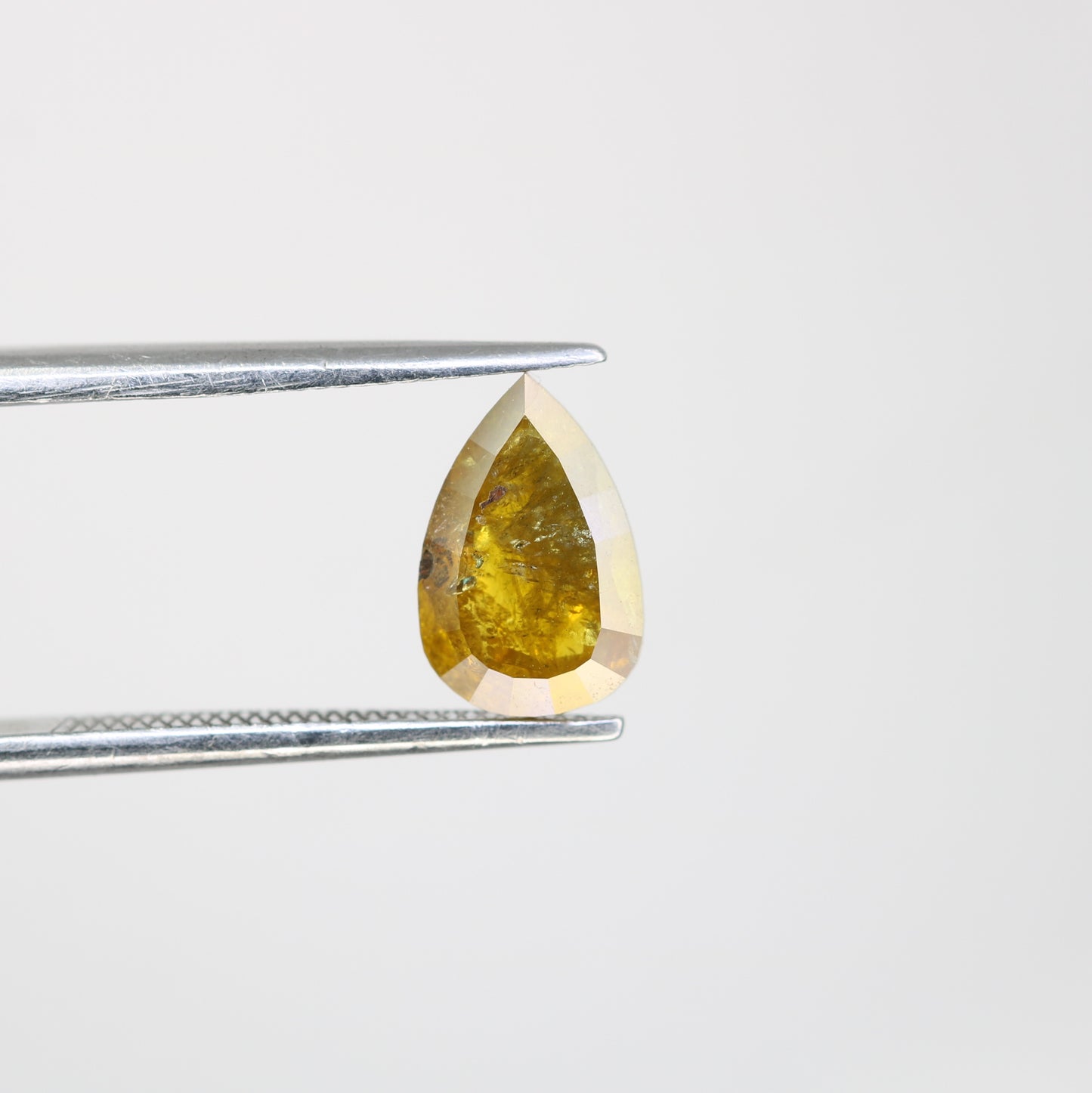 1.31 Carat Natural Green Rustic Pear Shape Diamond For Wedding Ring - JayKrishna Diamond