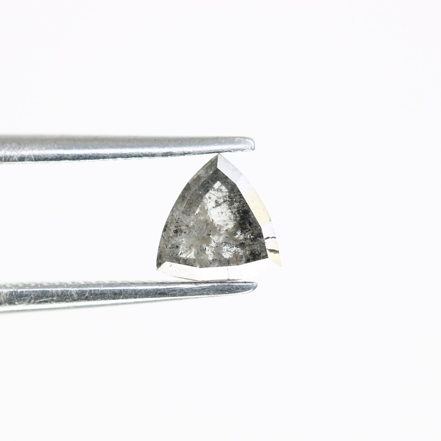 0.58 CT Triangle-Shaped Salt and Pepper Diamond – Unique Loose Gem for Meaningful Promise Rings - JayKrishna Diamond