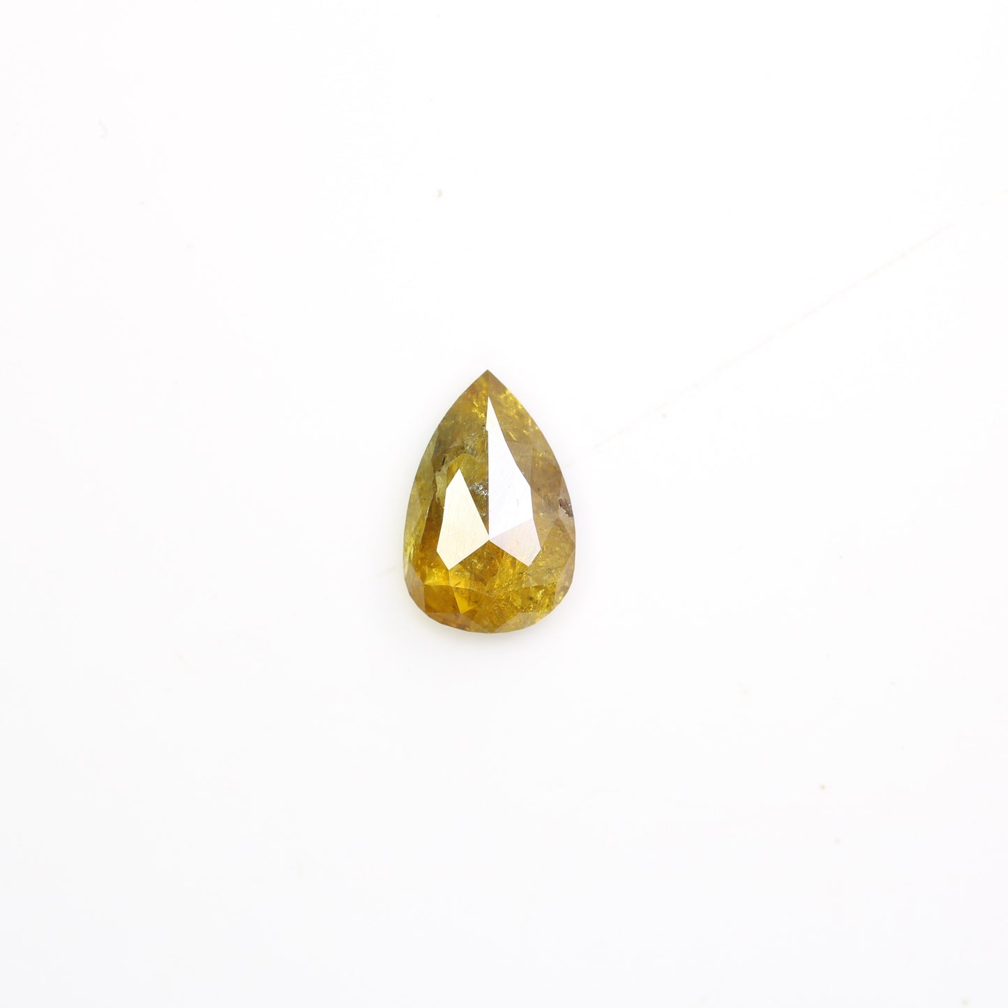 1.31 Carat Natural Green Rustic Pear Shape Diamond For Wedding Ring - JayKrishna Diamond