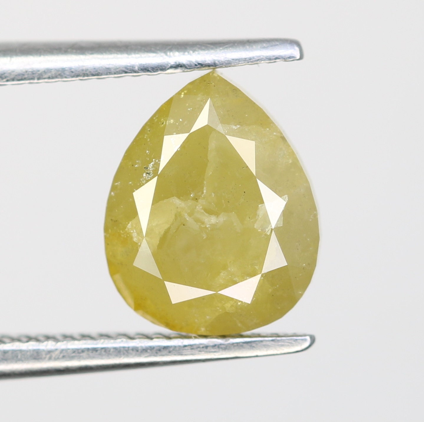 1.74 Carat Pear Cut Loose Natural Rustic Green Diamond For Engagement Ring - JayKrishna Diamond