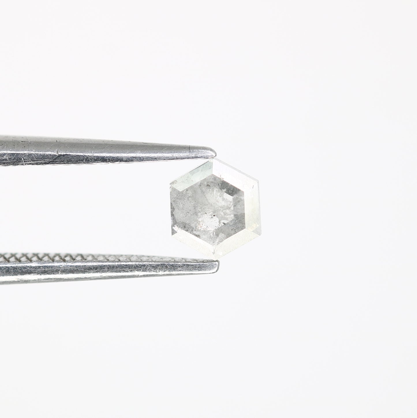 0.45 CT Salt and Pepper 4.80 MM Hexagon Shape Diamond for Designer Jewelry and Custom Fine Jewelry Design - JayKrishna Diamond