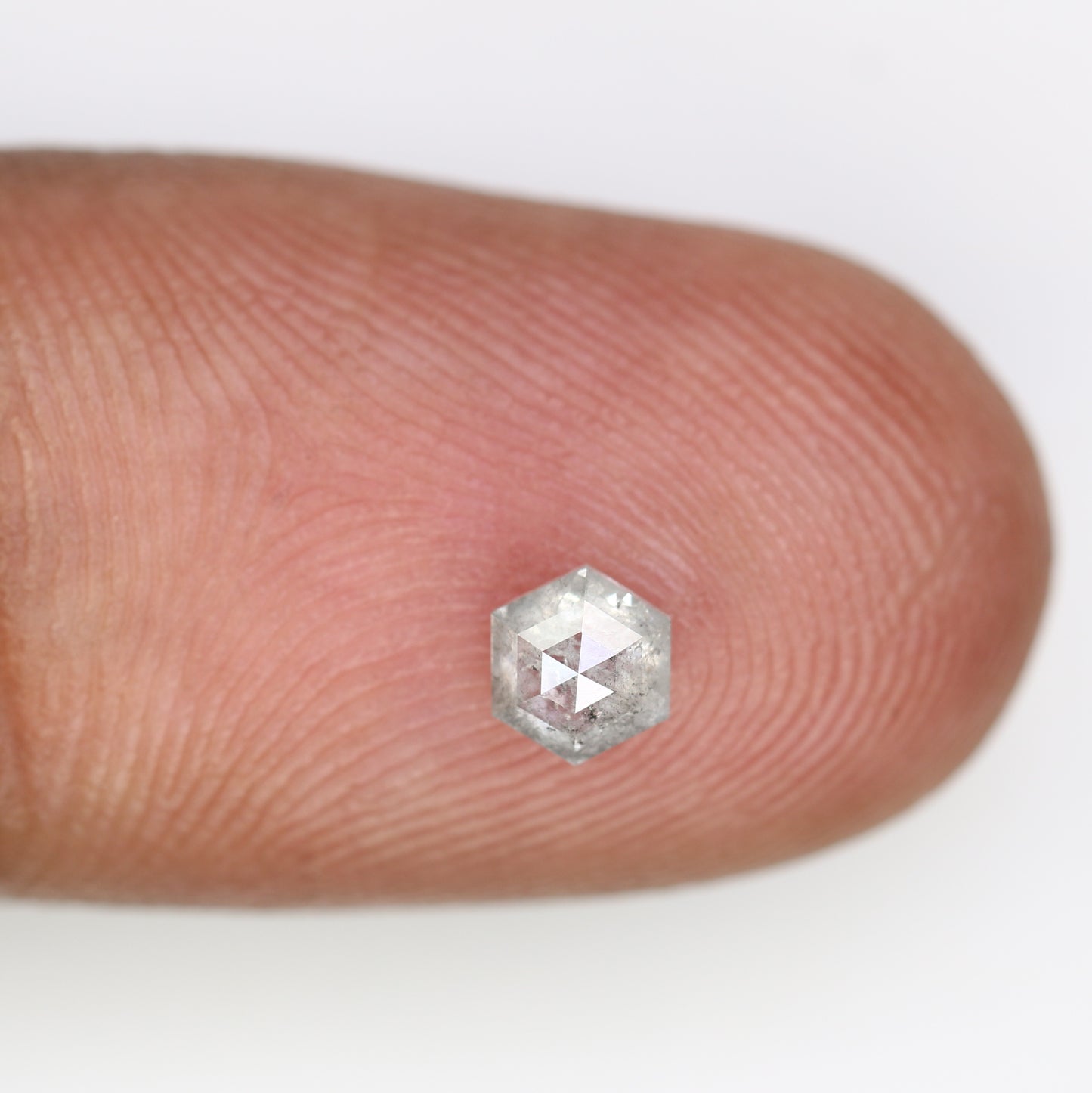 0.45 CT Salt and Pepper 4.80 MM Hexagon Shape Diamond for Designer Jewelry and Custom Fine Jewelry Design - JayKrishna Diamond