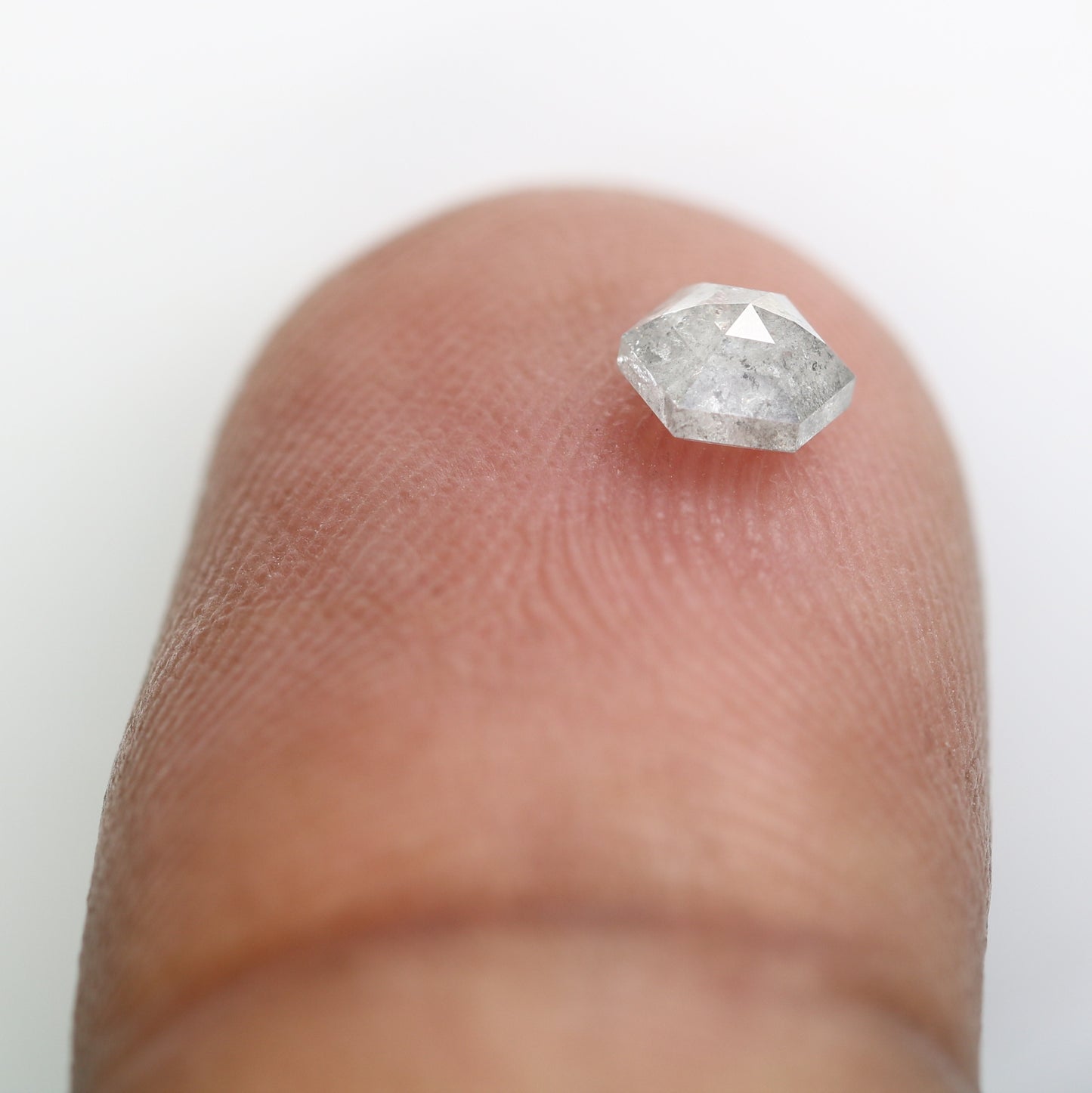 0.45 CT Salt and Pepper 4.80 MM Hexagon Shape Diamond for Designer Jewelry and Custom Fine Jewelry Design - JayKrishna Diamond