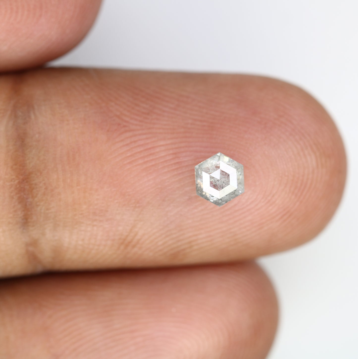 0.45 CT Salt and Pepper 4.80 MM Hexagon Shape Diamond for Designer Jewelry and Custom Fine Jewelry Design - JayKrishna Diamond