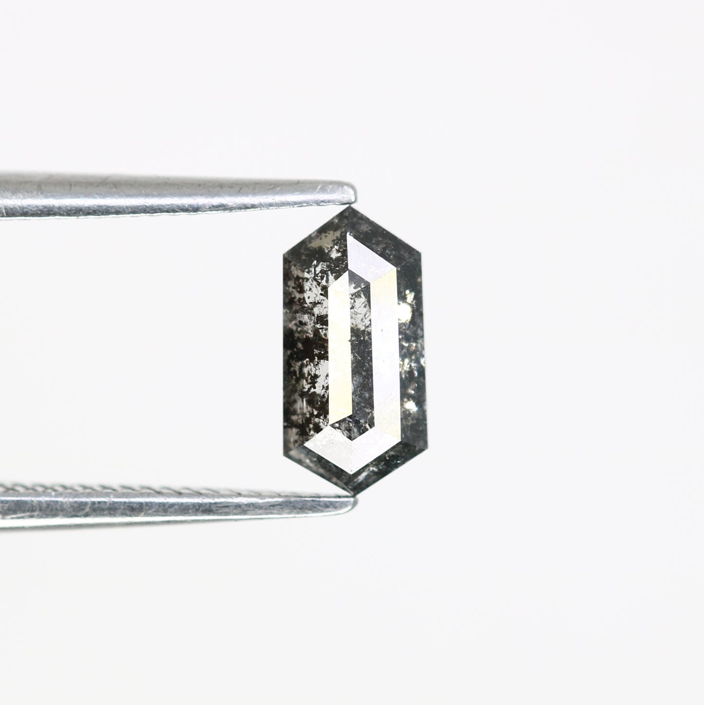 0.63 CT Elongated Hexagon Shape Salt and Pepper Diamond (7.80 MM) for a Striking Engagement Ring: Distinctive Gemstone Jewelry Piece - JayKrishna Diamond
