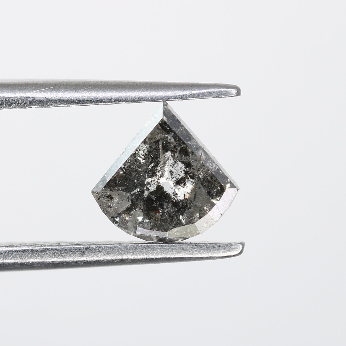 0.78 CT Triangle Shape Salt And Pepper Diamond For Engagement Ring - JayKrishna Diamond