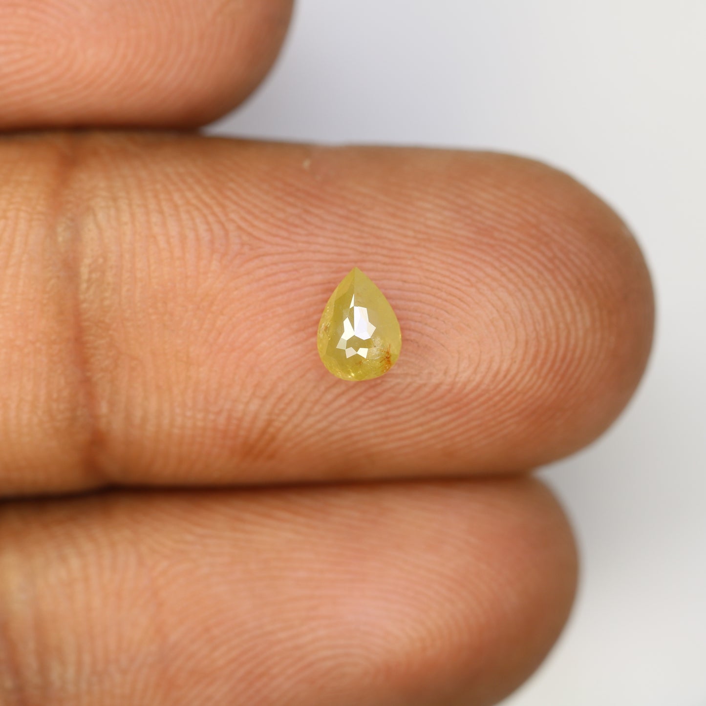 0.51 Carat Pear Shape Diamond Ring Yellow Rustic Diamond For Wedding Ring - JayKrishna Diamond