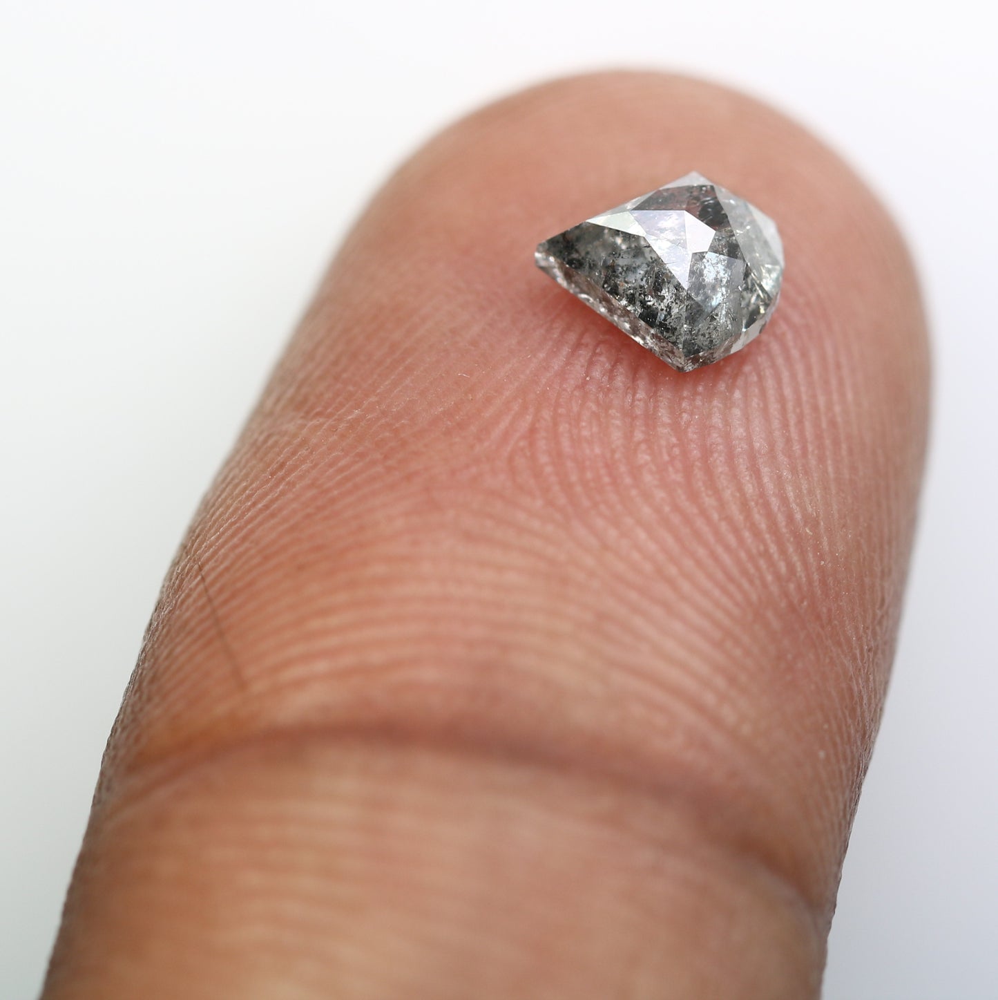 0.78 CT Triangle Shape Salt And Pepper Diamond For Engagement Ring - JayKrishna Diamond