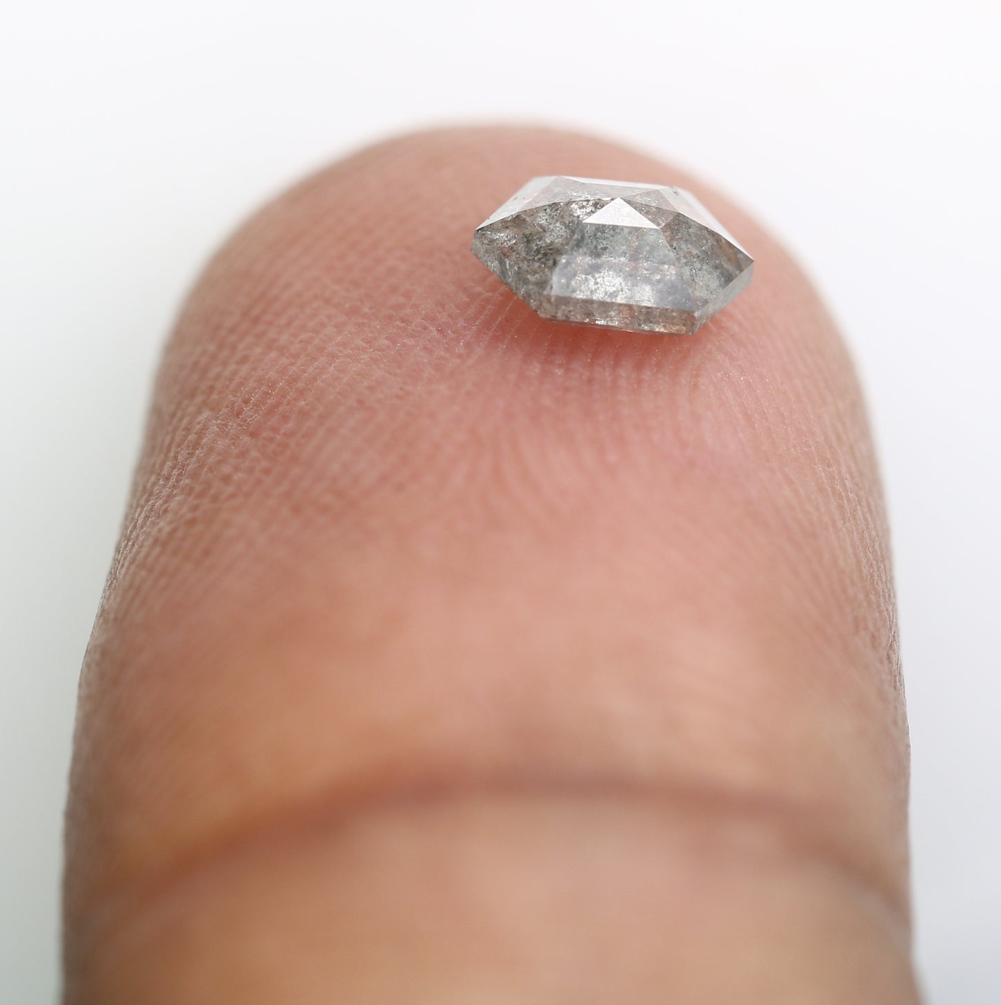 0.58 CT Elongated Hexagon Shape 6.10 MM Salt And Pepper Diamond For Engagement Ring - JayKrishna Diamond