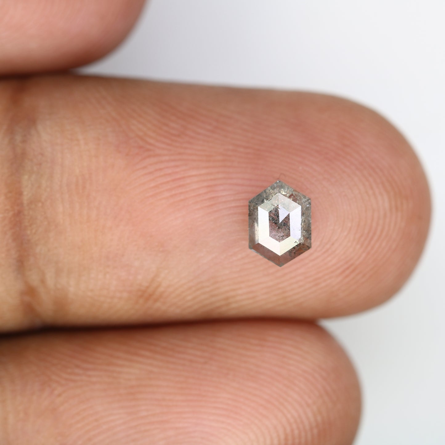 0.58 CT Elongated Hexagon Shape 6.10 MM Salt And Pepper Diamond For Engagement Ring - JayKrishna Diamond