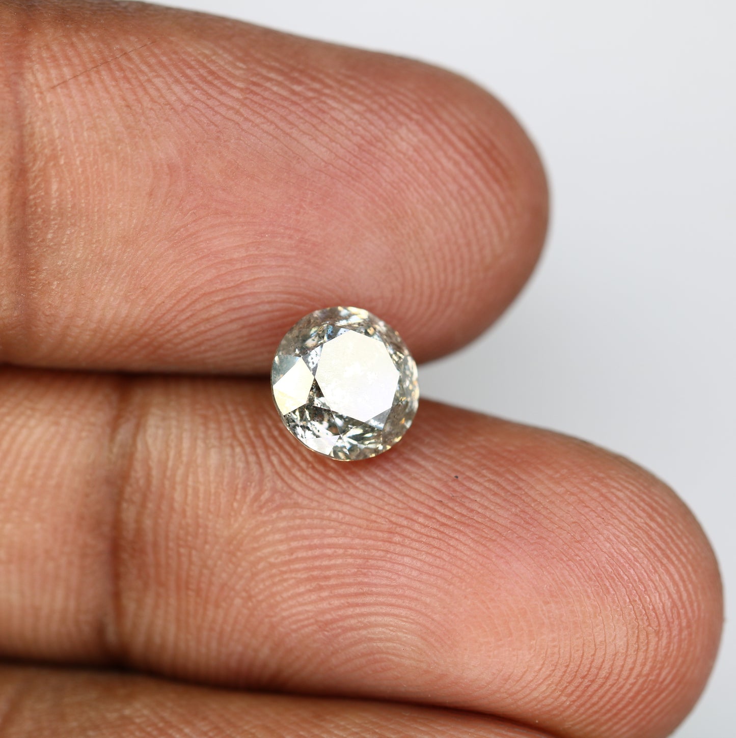 1.87 CT Round Brilliant Cut Salt And Pepper Diamond For Engagement Ring - JayKrishna Diamond