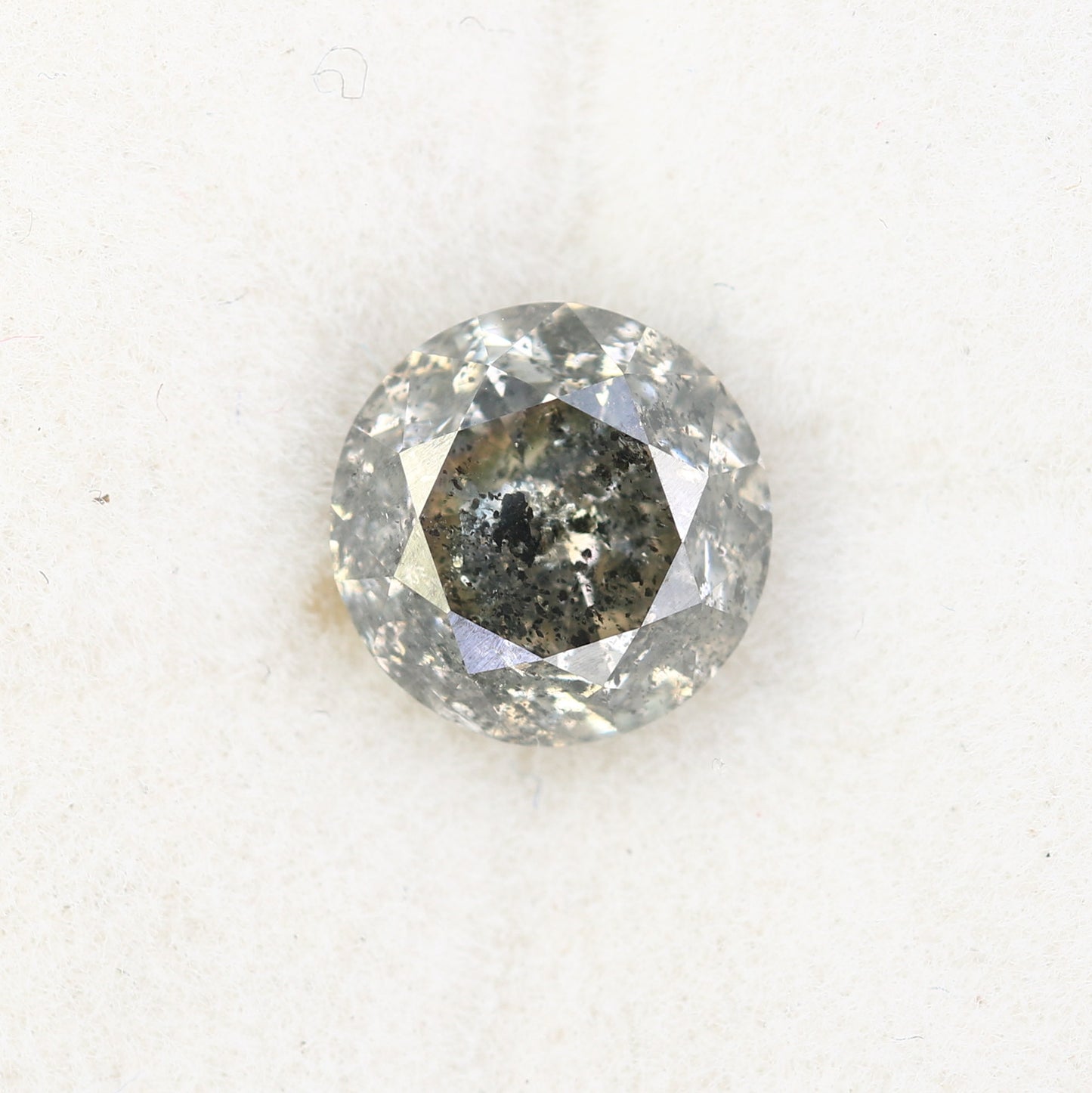 1.87 CT Round Brilliant Cut Salt And Pepper Diamond For Engagement Ring - JayKrishna Diamond