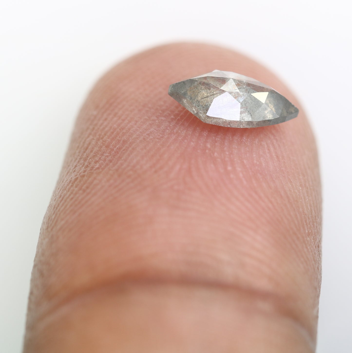 0.71 Carat Geometric Shape 8.30 MM Salt And Pepper Diamond For Wedding Ring - JayKrishna Diamond