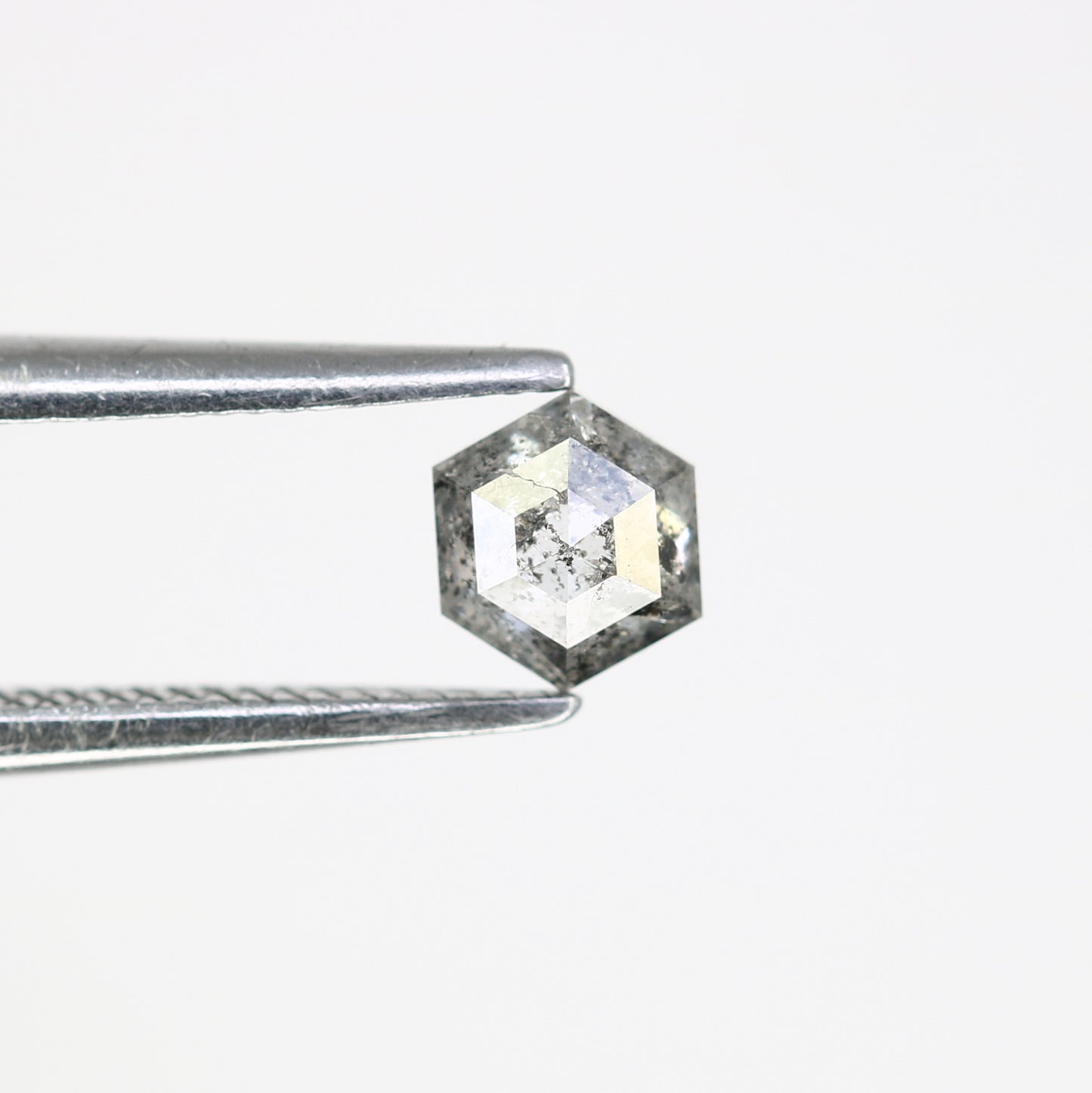 Unique 0.36 CT Hexagon Cut Salt & Pepper Diamond | Perfect for Engagement Rings | 4.70 MM - JayKrishna Diamond