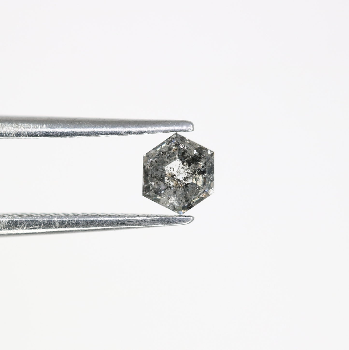 Unique 0.36 CT Hexagon Cut Salt & Pepper Diamond | Perfect for Engagement Rings | 4.70 MM - JayKrishna Diamond