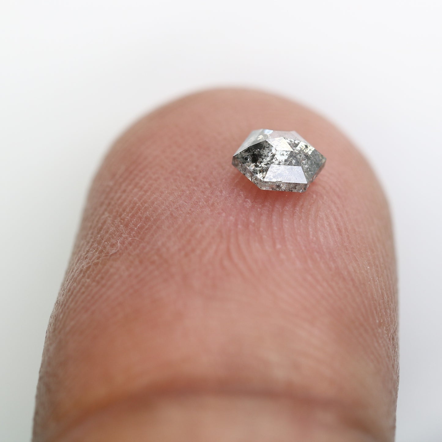 Unique 0.36 CT Hexagon Cut Salt & Pepper Diamond | Perfect for Engagement Rings | 4.70 MM - JayKrishna Diamond