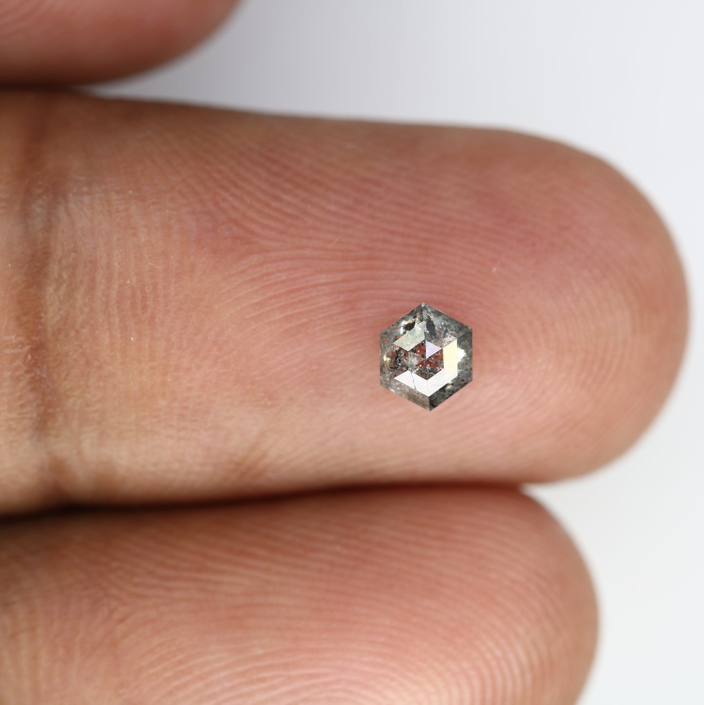 Unique 0.36 CT Hexagon Cut Salt & Pepper Diamond | Perfect for Engagement Rings | 4.70 MM - JayKrishna Diamond
