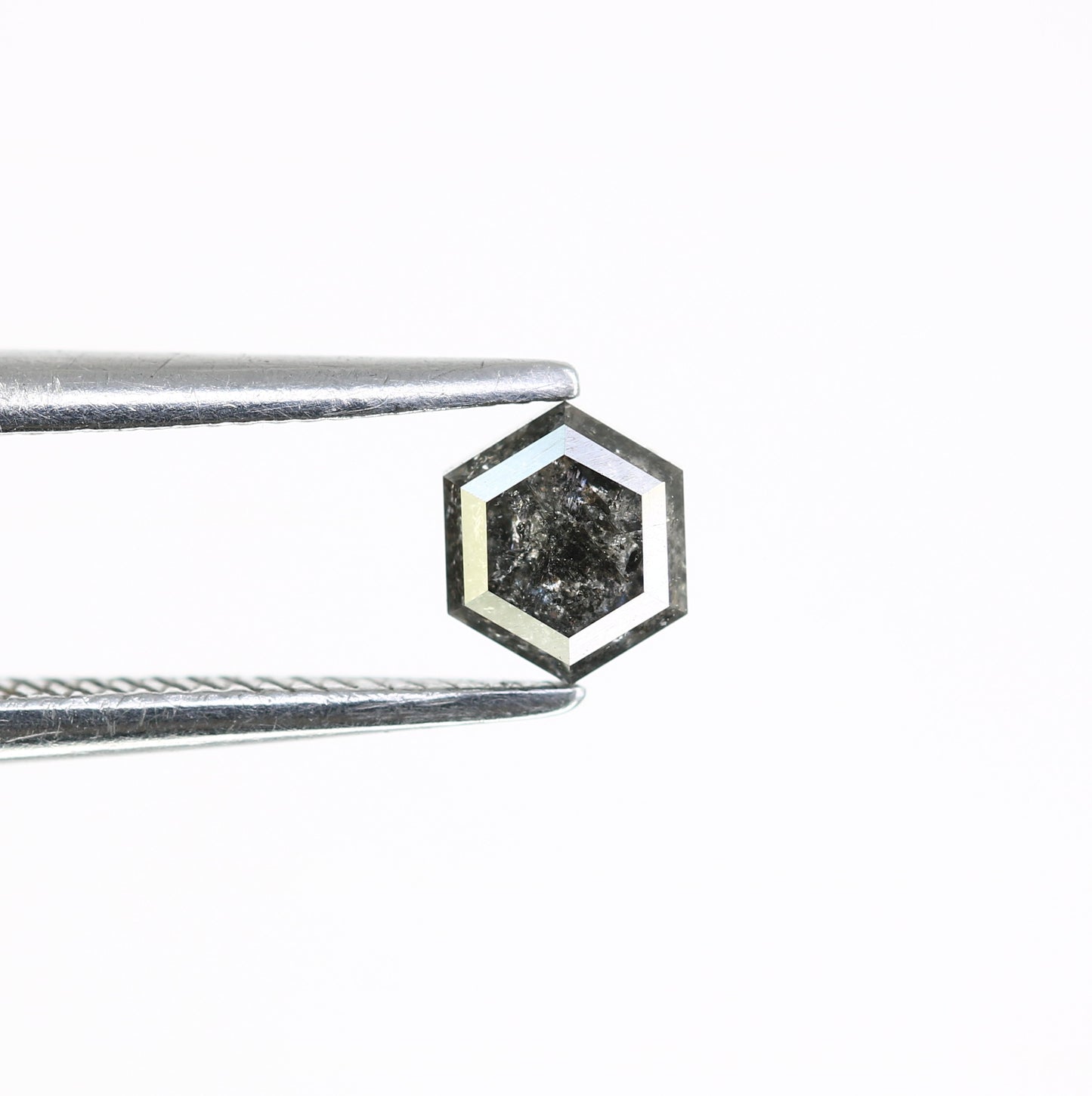 0.51 CT 4.60 MM Hexagon Cut Loose Salt And Pepper Diamond For Engagement Ring - JayKrishna Diamond