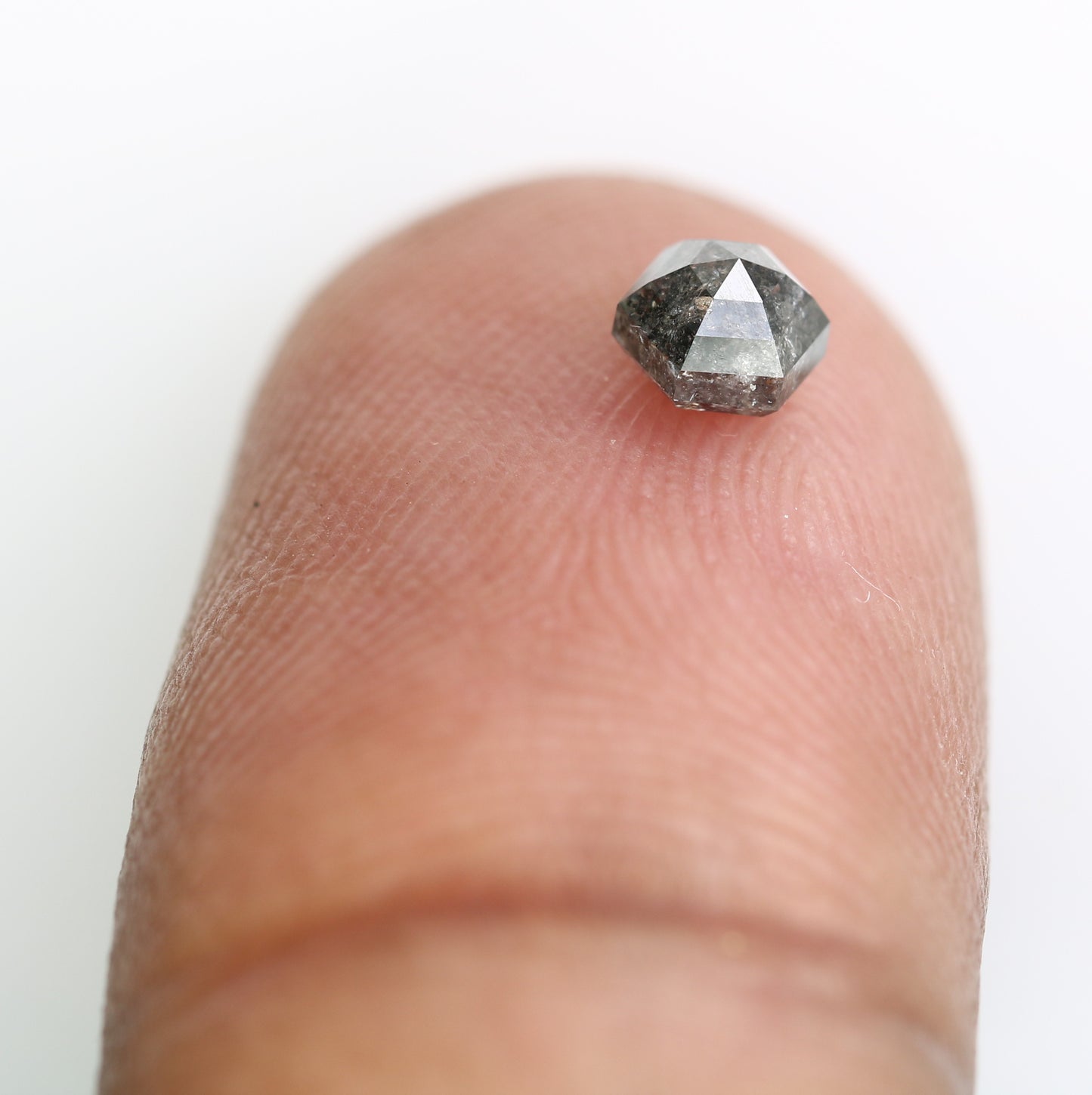 0.51 CT 4.60 MM Hexagon Cut Loose Salt And Pepper Diamond For Engagement Ring - JayKrishna Diamond