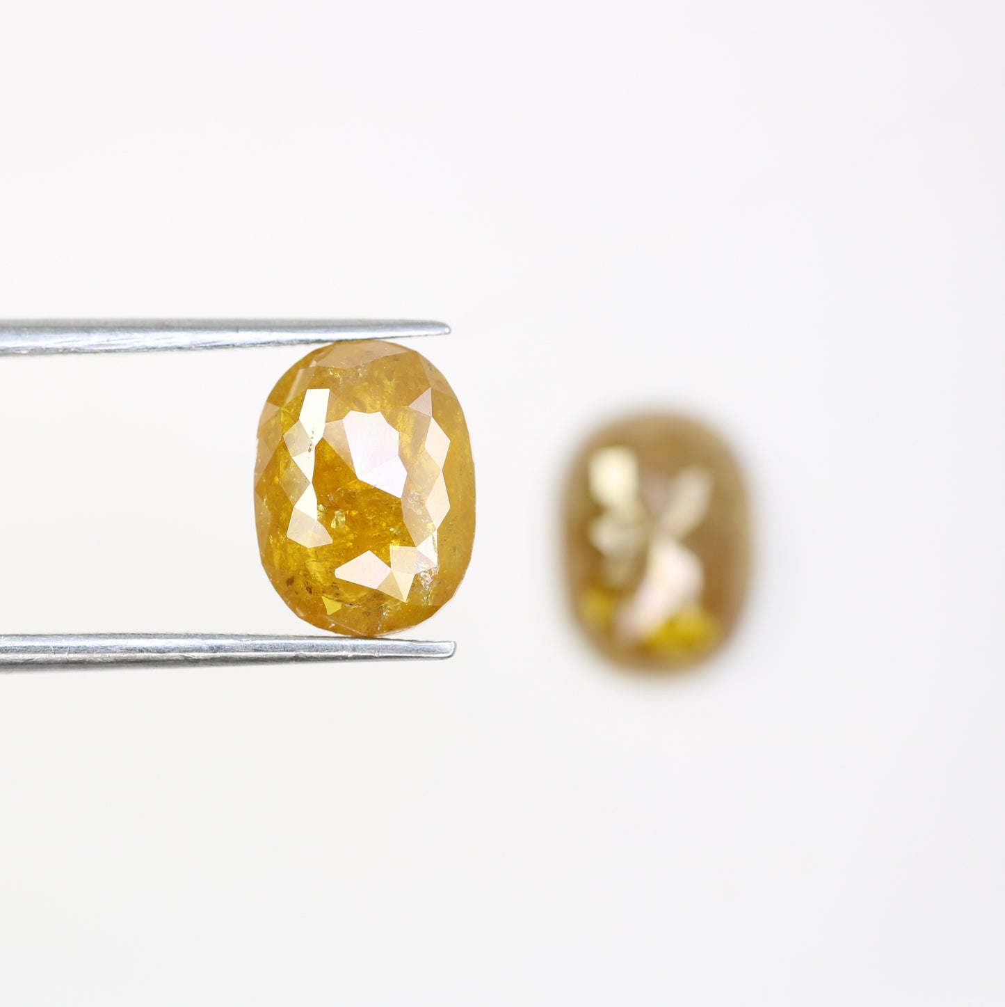5.22 Carat Oval Shape Natural Yellow Rustic Diamond Pair For Engagement Ring - JayKrishna Diamond